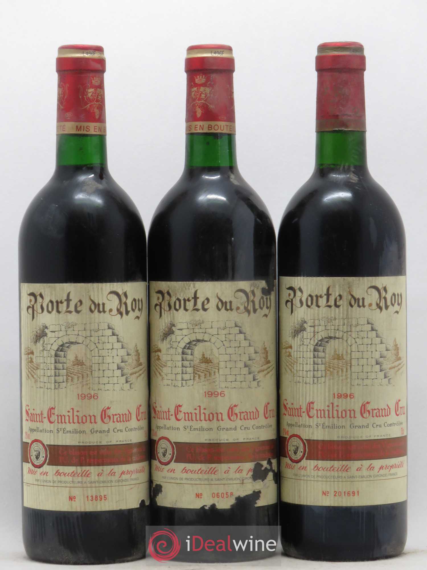 Saint-Émilion Grand Cru Porte du Roy 1996 - Lot de 3 bouteilles - 0