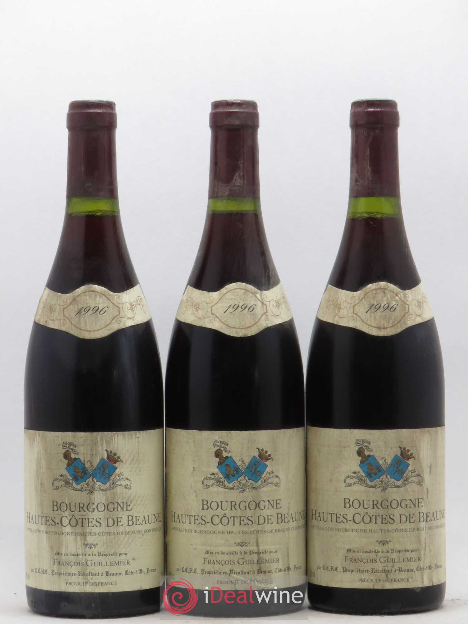 Hautes-Côtes de Beaune Francois Guillemier 1996 - Lot de 3 bouteilles - 0