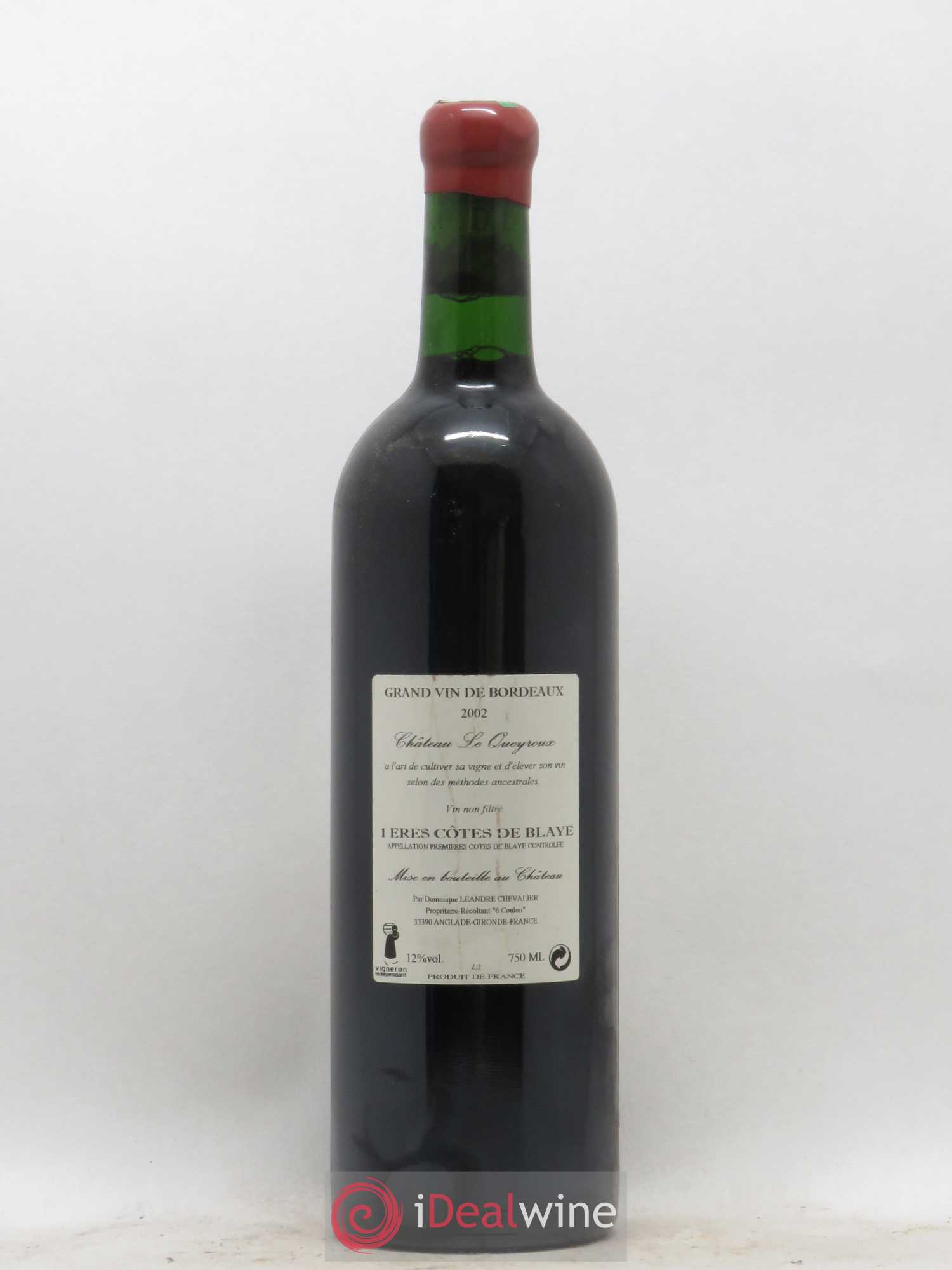 Premières-Côtes-de-Blaye (Blaye-Côtes-de-Bordeaux) Le Joyau du Château le Queyroux (sans prix de réserve) 2002 - Posten von 1 Flasche - 1