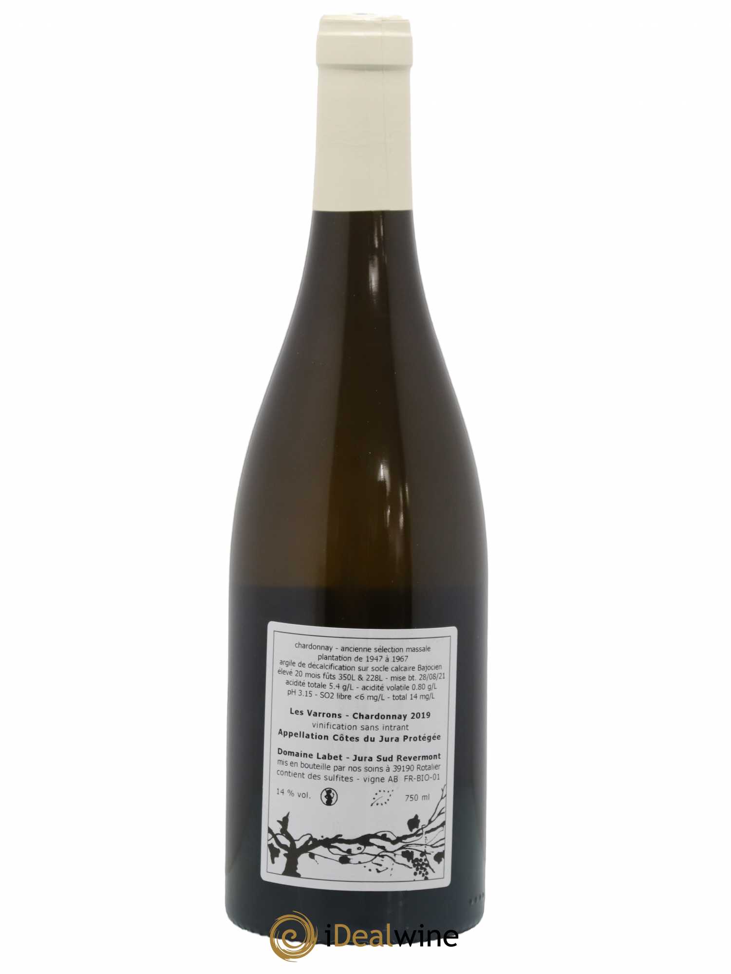 Côtes du Jura Chardonnay Les Varrons Romain - Julien  - Charline Labet 2019 - Lot de 1 bouteille - 1