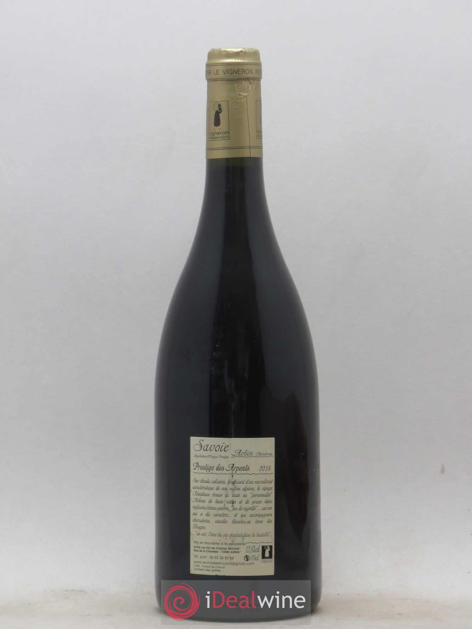 Vin de Savoie Arbin Mondeuse Prestige des Arpents Trosset 2015 - Lot de 1 bouteille - 1