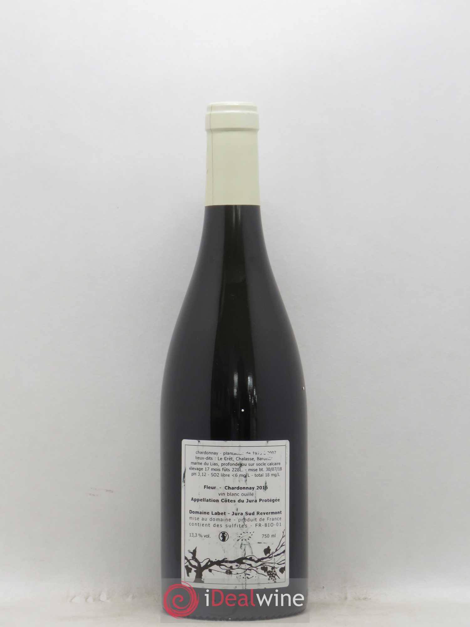 Côtes du Jura Chardonnay Fleur Romain - Julien - Charline Labet 2016 - Lot de 1 bouteille - 1
