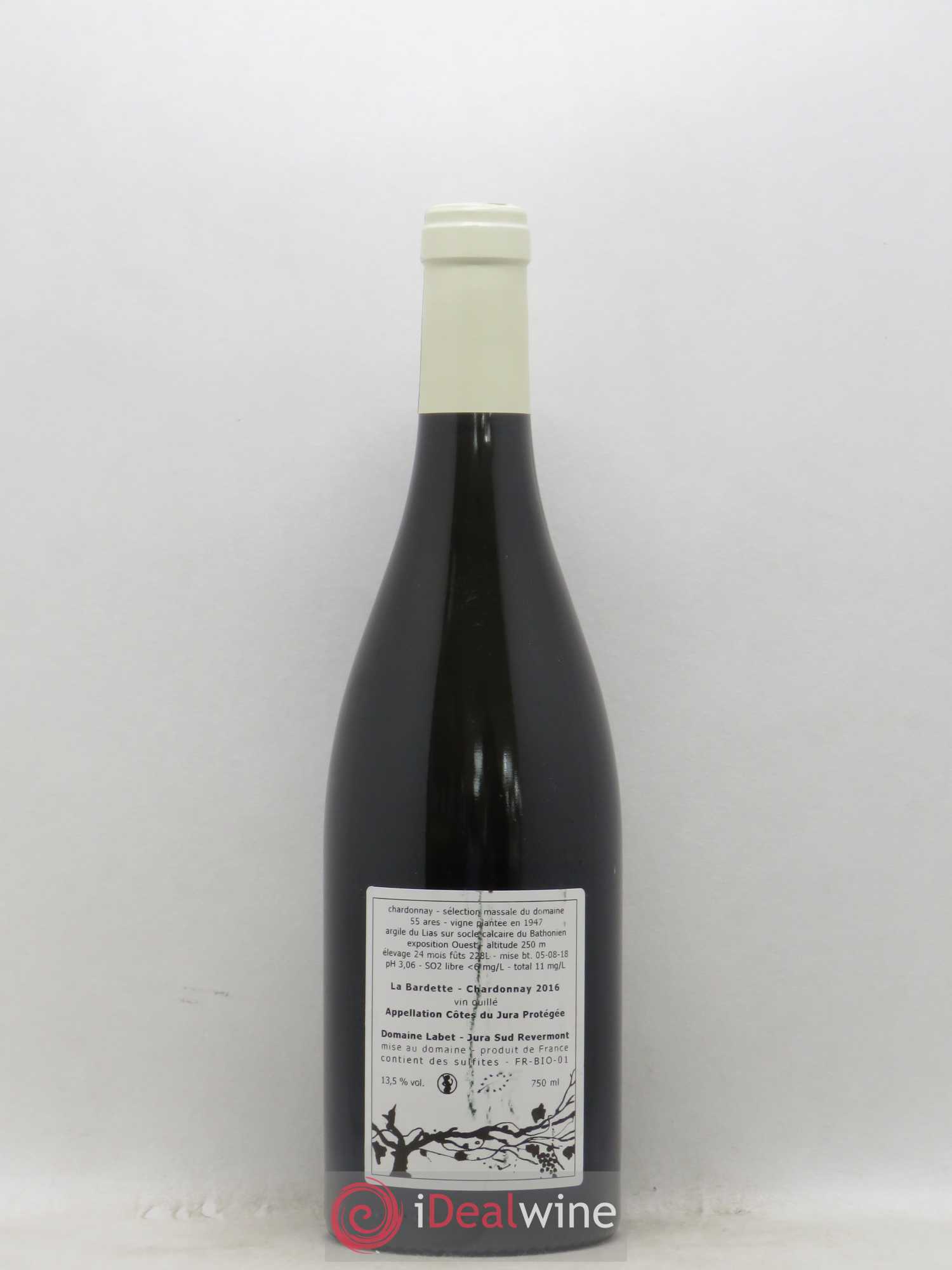 Côtes du Jura Chardonnay La Bardette Romain - Julien - Charline Labet 2016 - Lot de 1 bouteille - 1