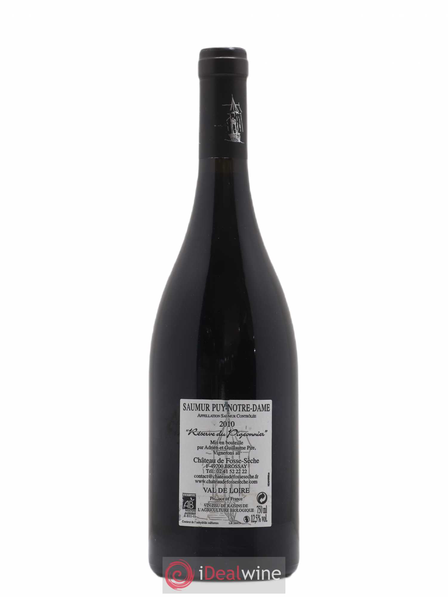 Vin de France (anciennement Saumur Puy-Notre-Dame) Réserve du Pigeonnier Château de Fosse-Sèche 2010 - Lot de 1 bouteille - 1