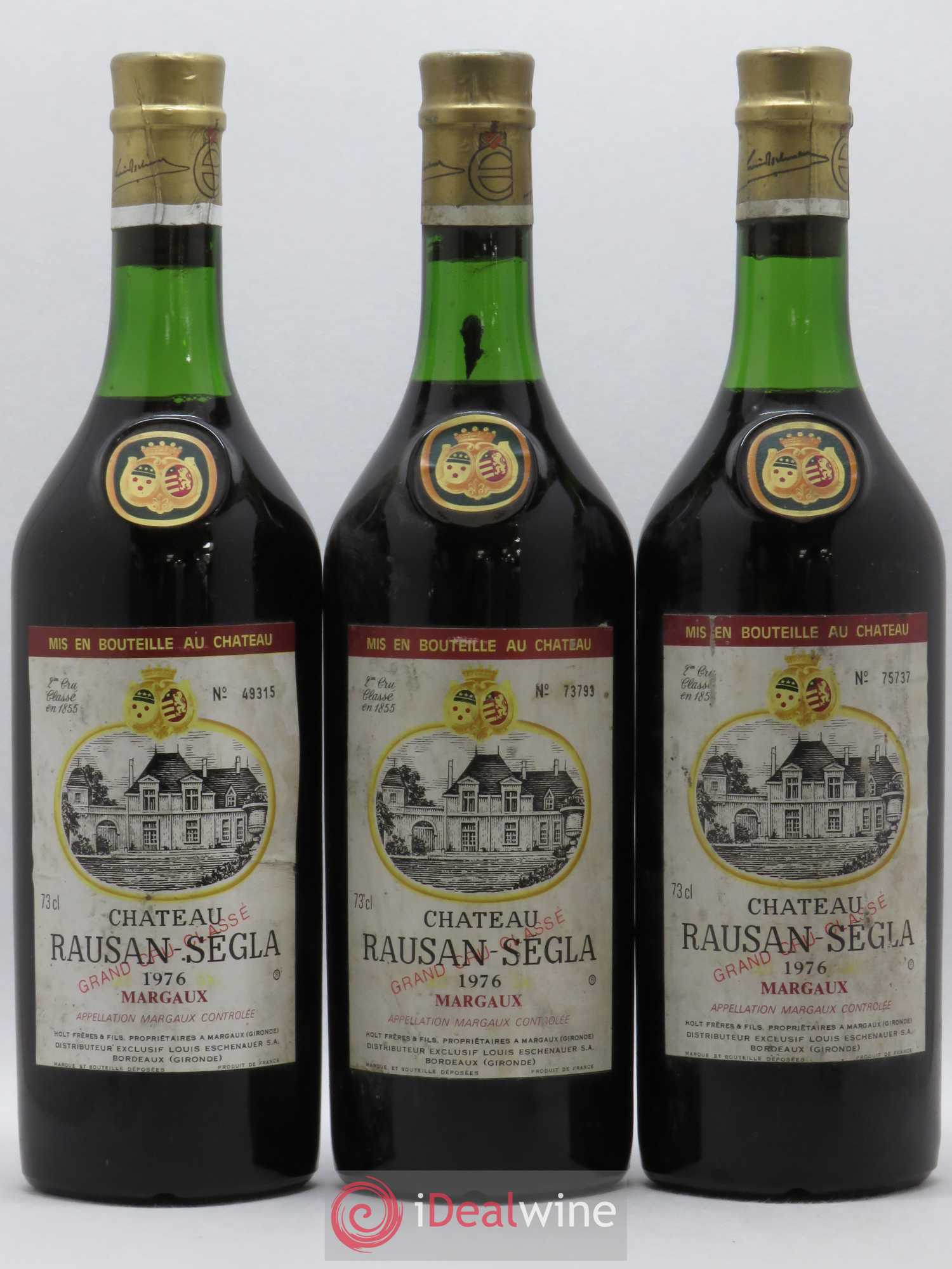 Château Rauzan Ségla Grand Cru Classé 1976 - Lot de 3 bouteilles - 0