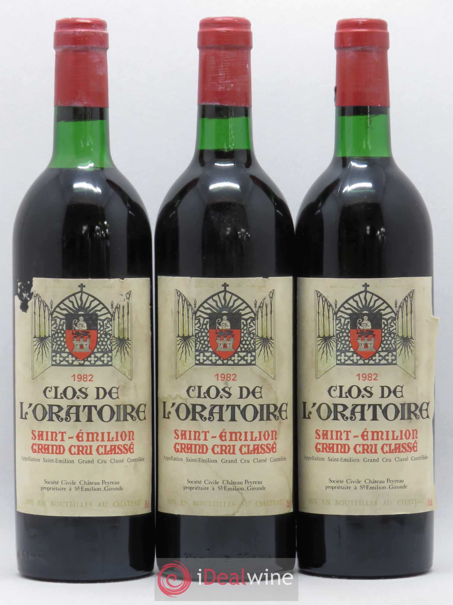 Clos de l'Oratoire Grand Cru Classé 1982 - Lot de 3 bouteilles - 0