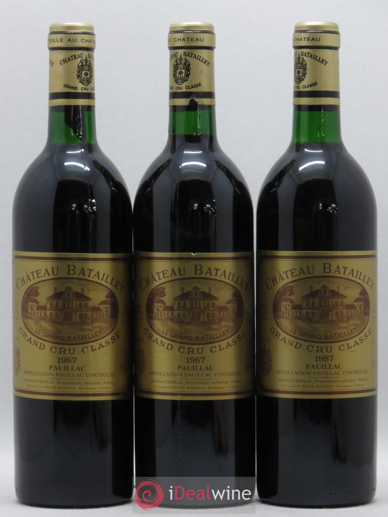 Château Batailley 5ème Grand Cru Classé 1987 - Lot de 3 bouteilles - 0