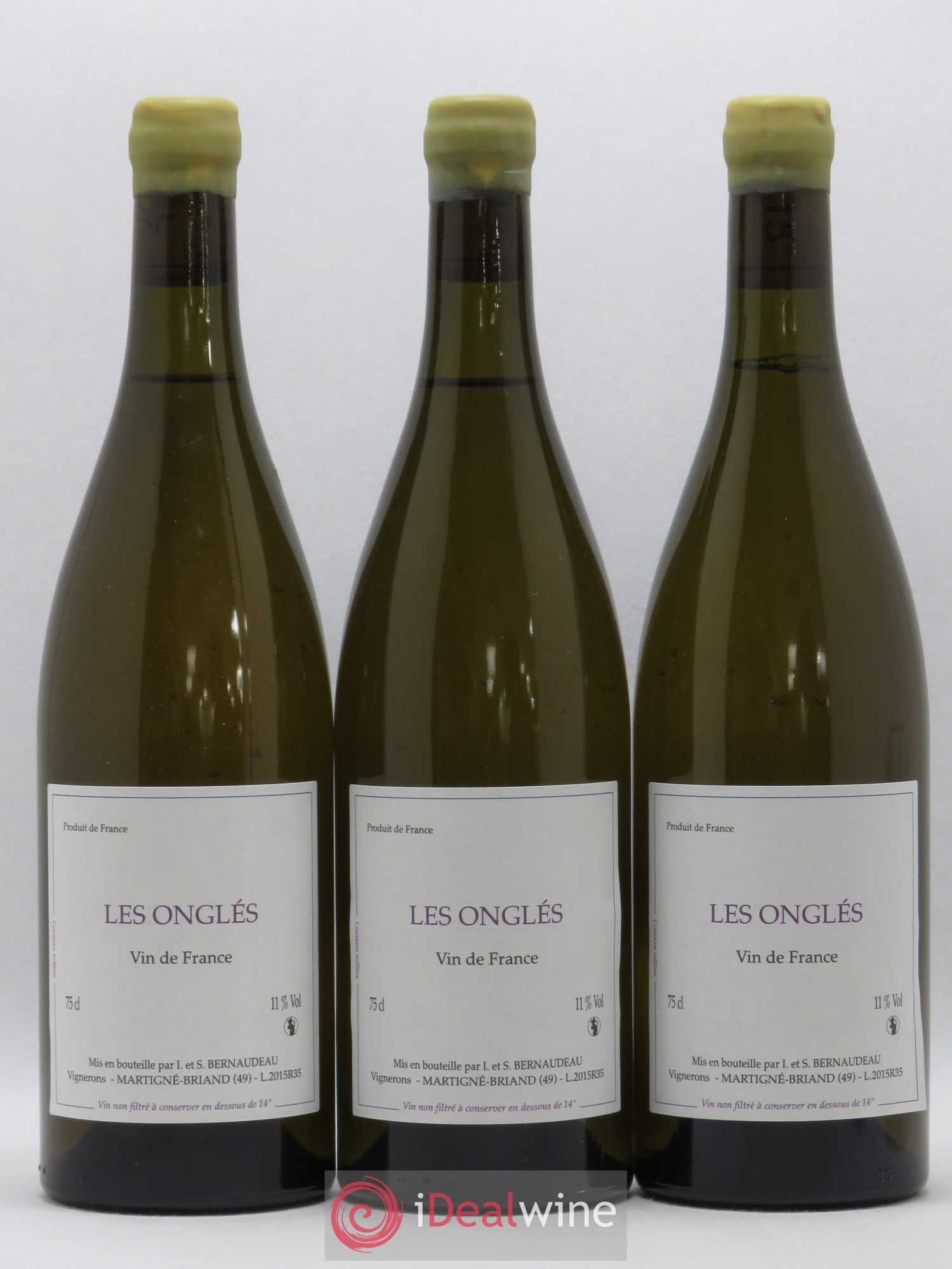 Vin de France Les Onglés Stéphane Bernaudeau 2015 - Lot de 3 bouteilles - 0