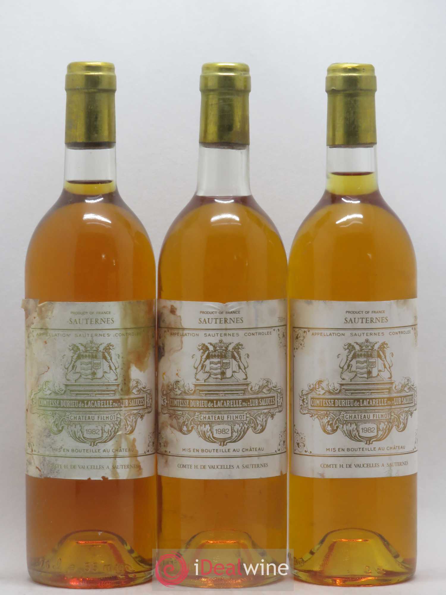 Château Filhot 2ème Grand Cru Classé 1982 - Lotto di 3 bottiglie - 0