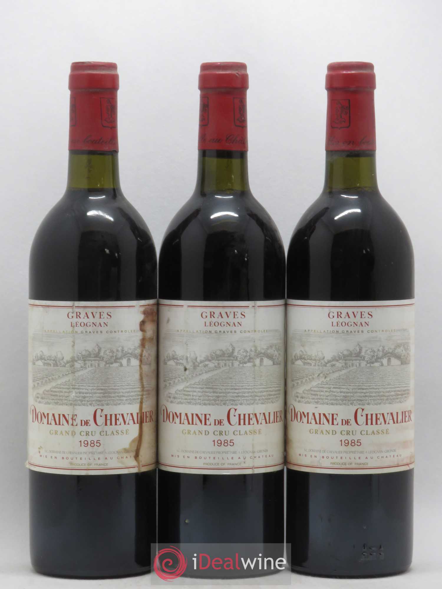 Domaine de Chevalier Cru Classé de Graves 1985 - Lot de 3 bouteilles - 0