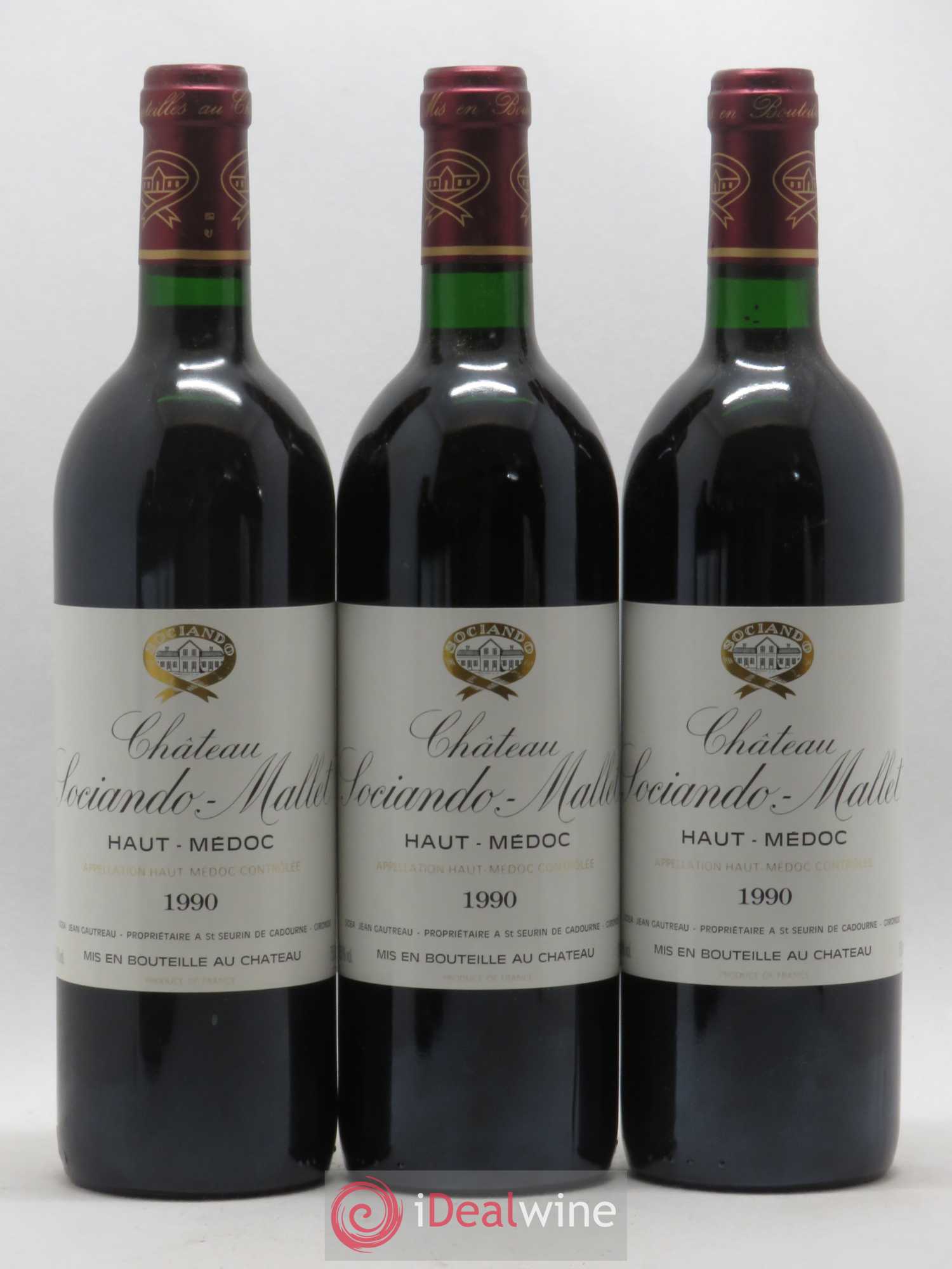 Château Sociando Mallet 1990 - Lot de 12 bouteilles - 2
