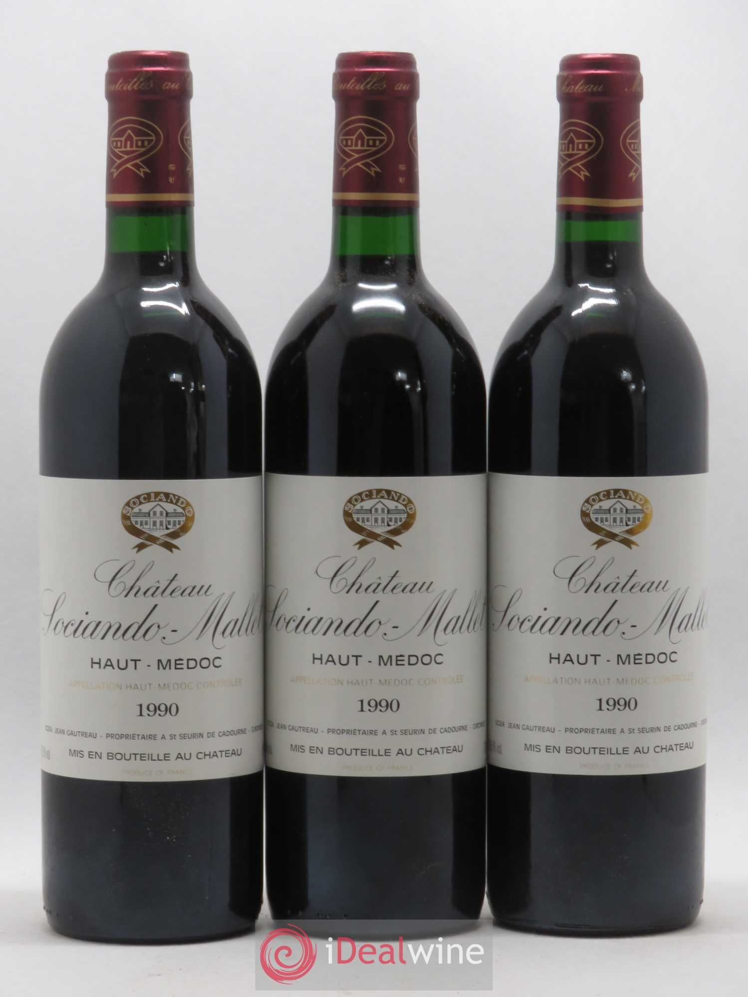 Château Sociando Mallet 1990 - Lot de 12 bouteilles - 3