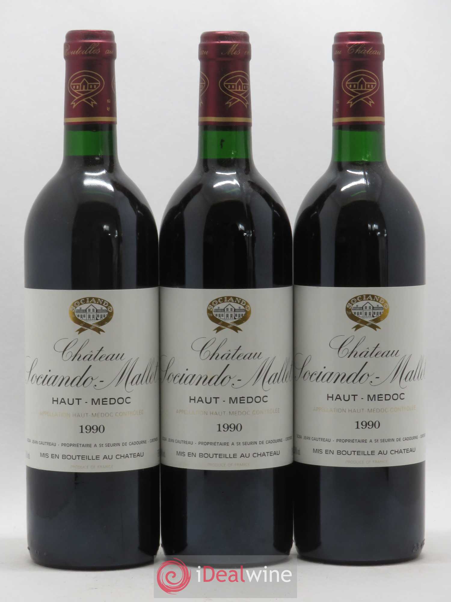 Château Sociando Mallet 1990 - Lot de 12 bouteilles - 4