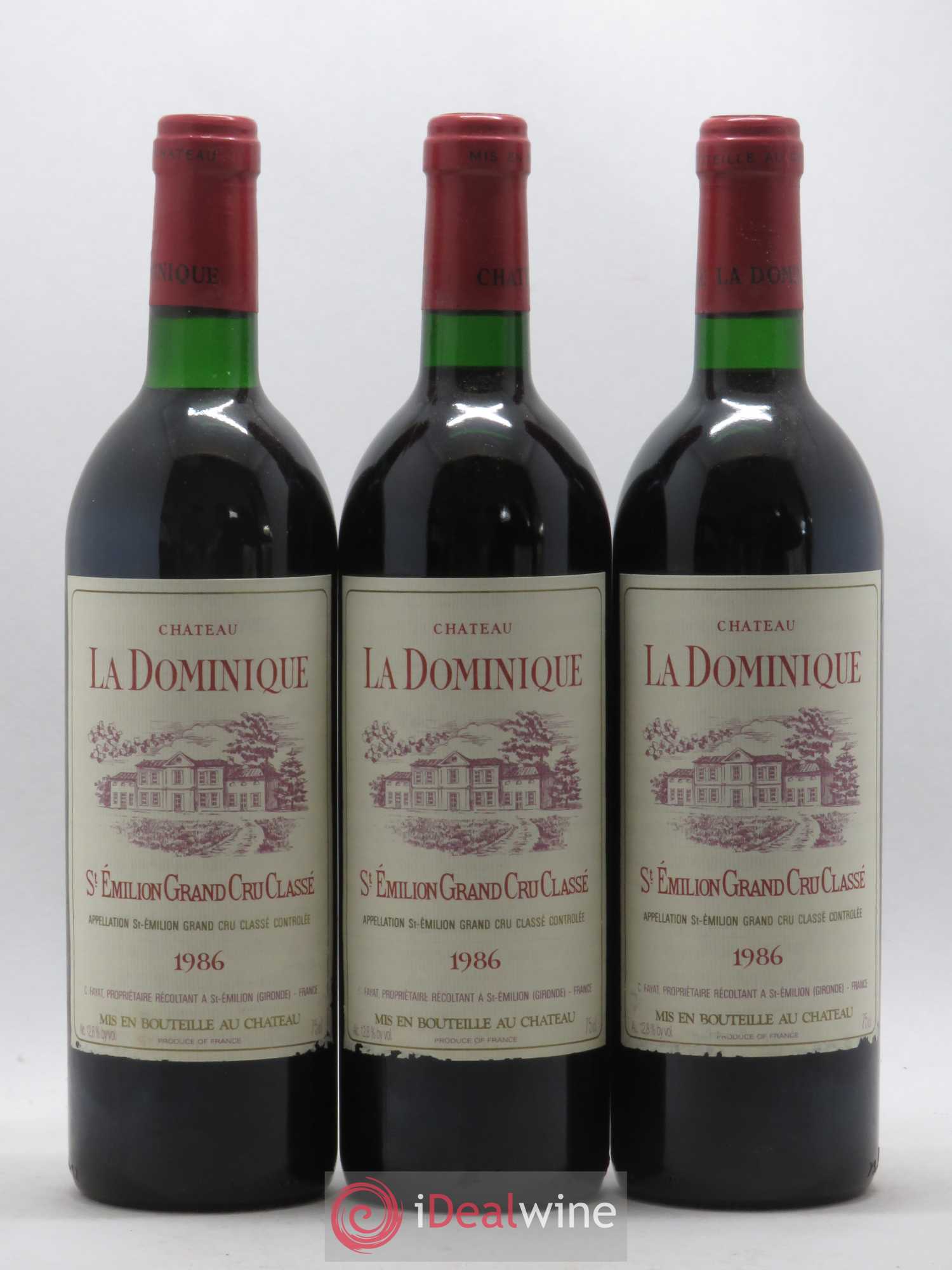 Château la Dominique Grand Cru Classé 1986 - Lot de 12 bouteilles - 1