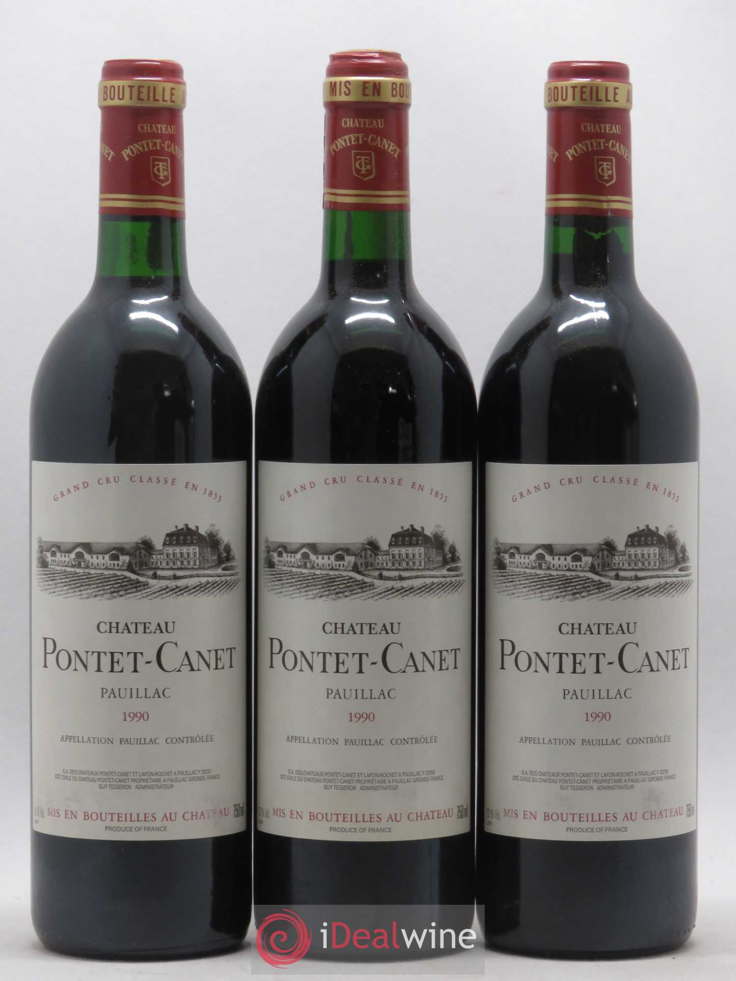 Château Pontet Canet 5ème Grand Cru Classé 1990 - Lot de 12 bouteilles - 1