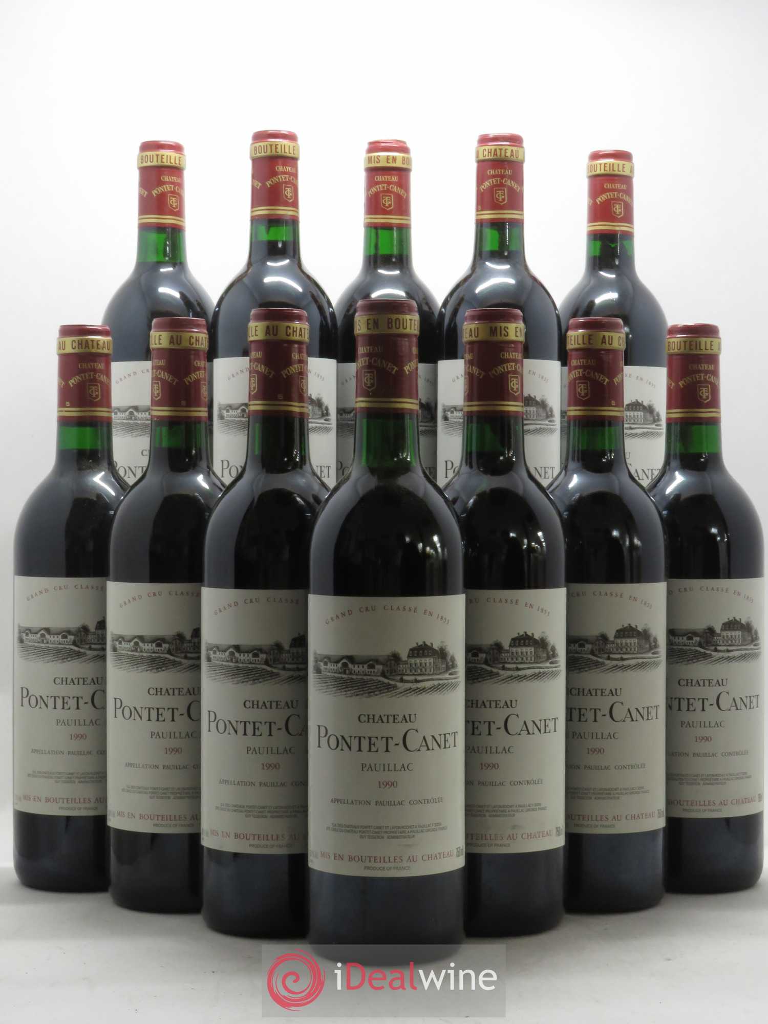 Château Pontet Canet 5ème Grand Cru Classé 1990 - Lot de 12 bouteilles - 0