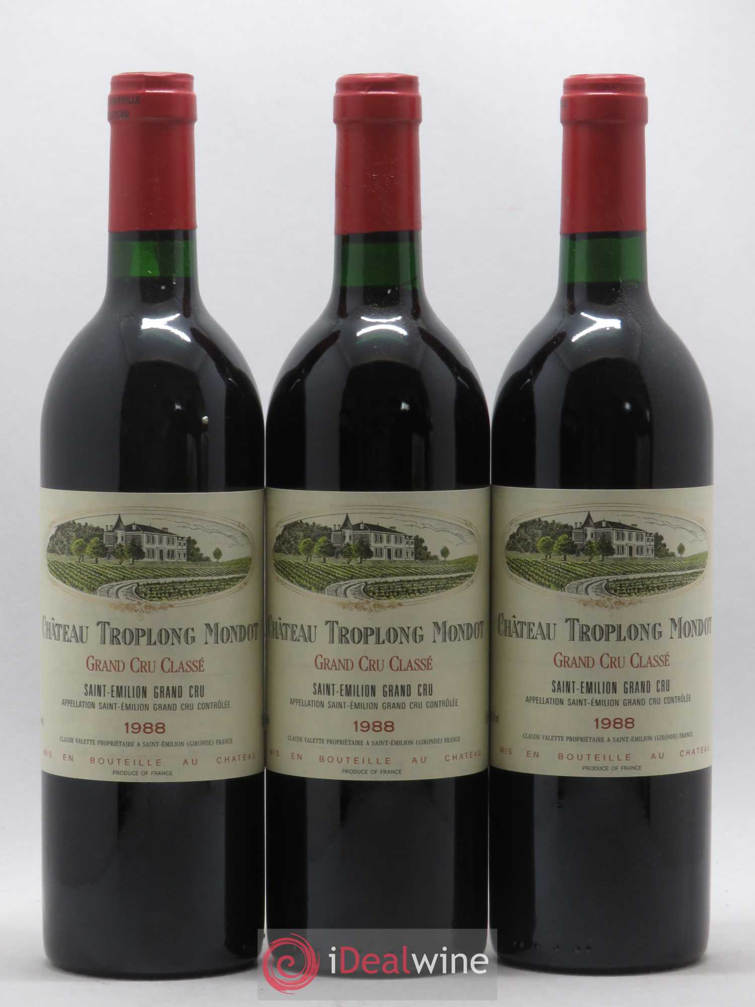 Château Troplong Mondot 1er Grand Cru Classé B 1988 - Lot de 12 bouteilles - 1