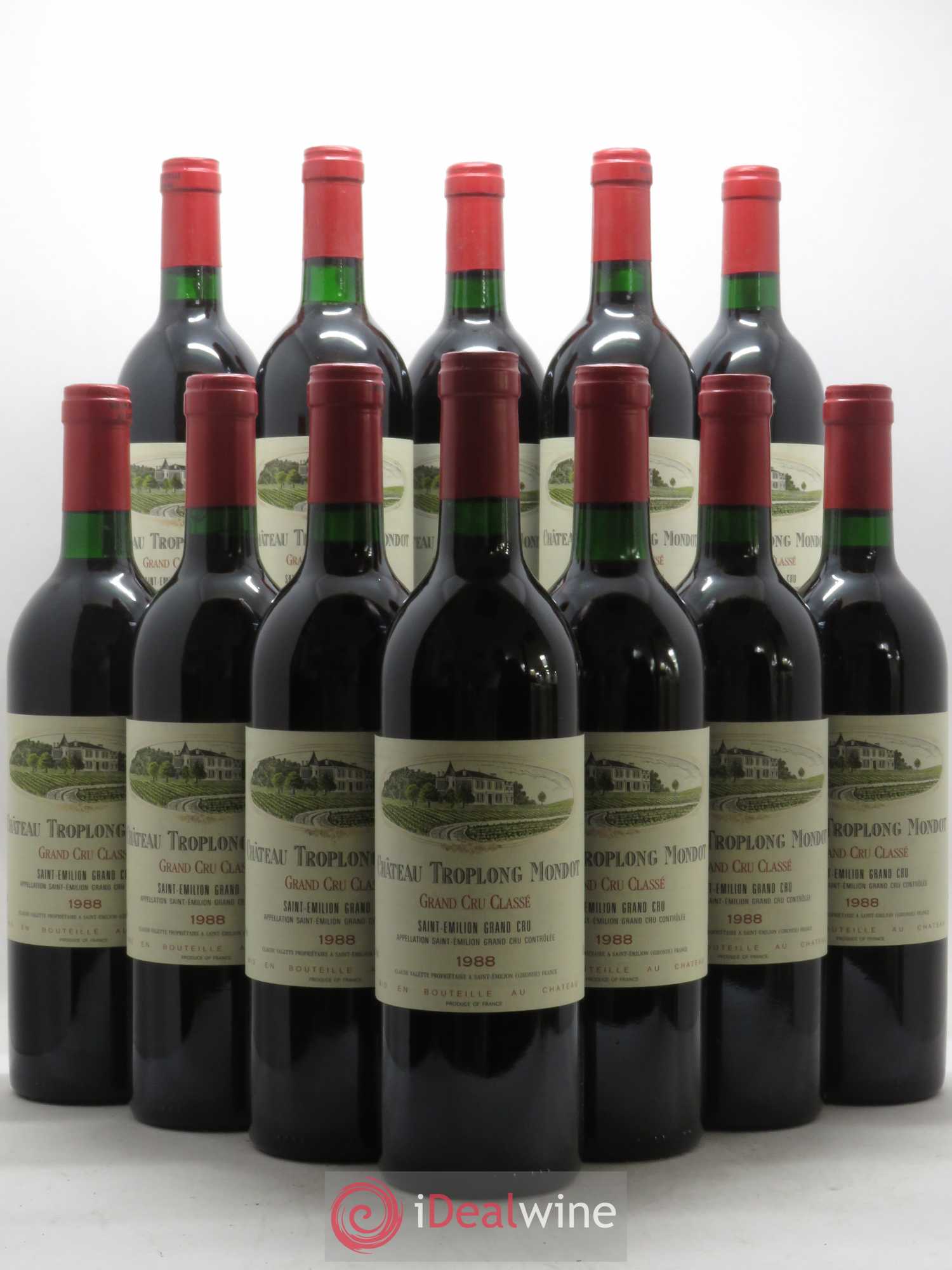 Château Troplong Mondot 1er Grand Cru Classé B 1988 - Lot de 12 bouteilles - 0