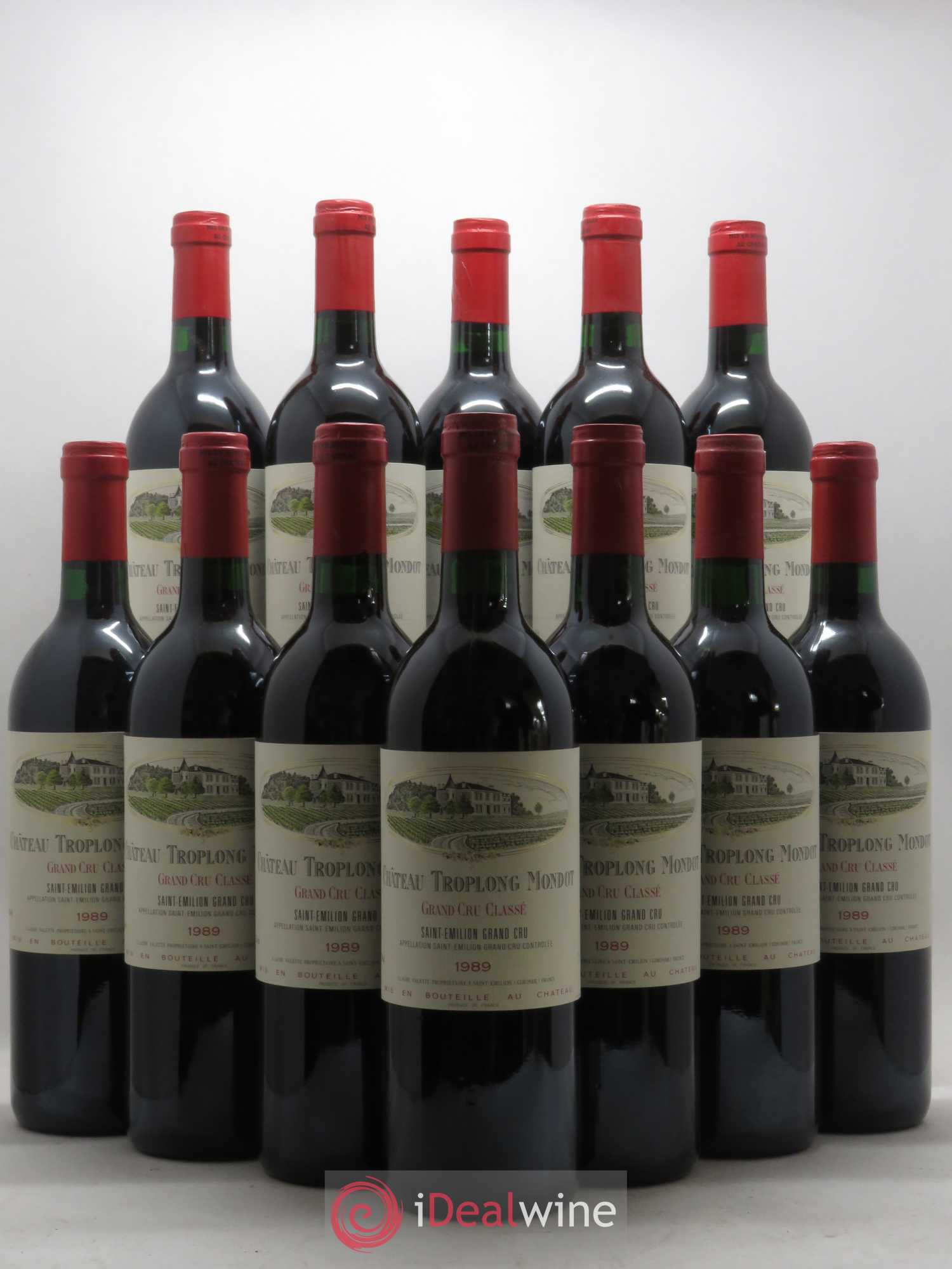 Château Troplong Mondot 1er Grand Cru Classé B 1989 - Lot de 12 bouteilles - 0