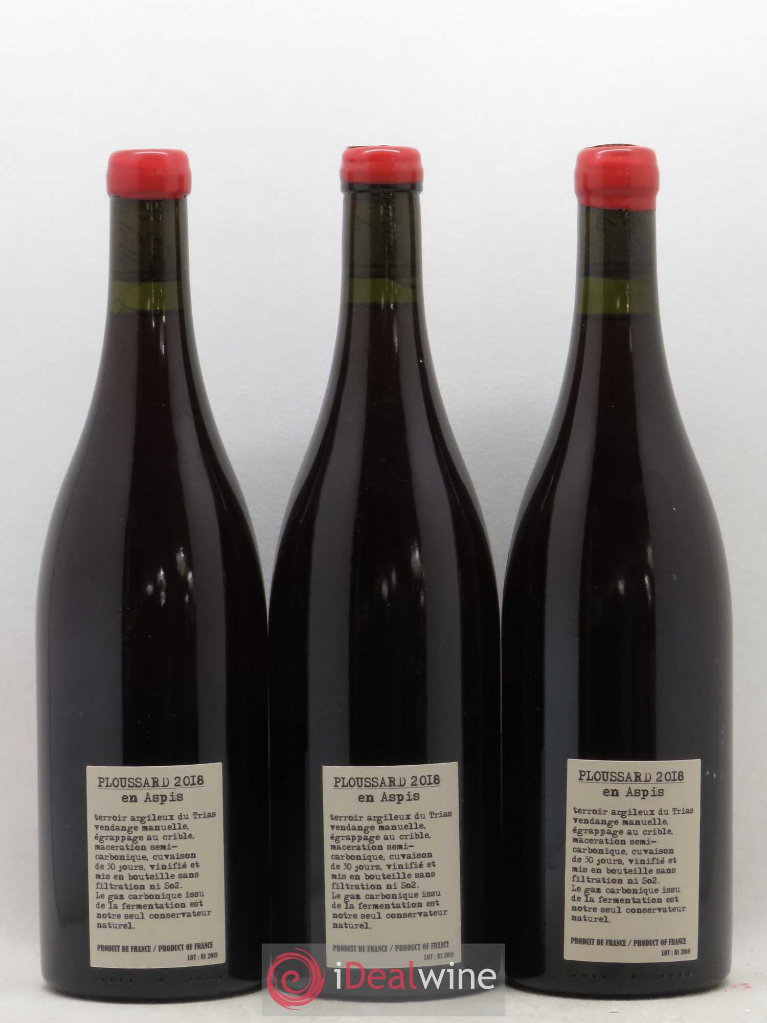 Arbois-Pupillin Ploussard En Aspis Adeline Houillon & Renaud Bruyère 2018 - Lot de 3 bouteilles - 1
