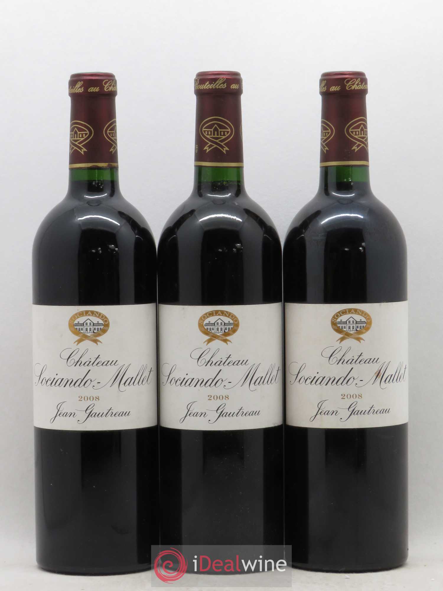 Château Sociando Mallet 2008 - Lot de 3 bouteilles - 0