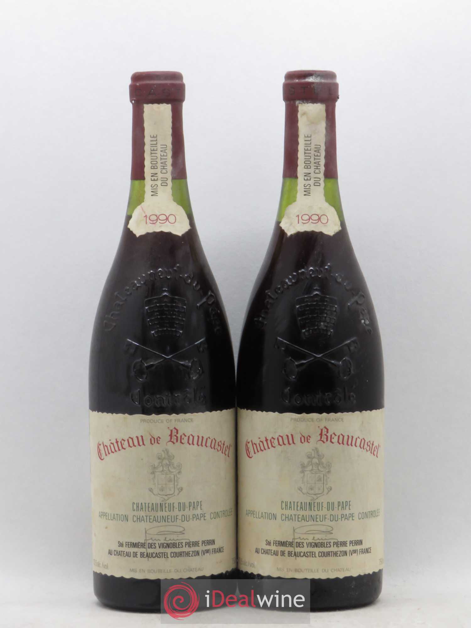 Châteauneuf-du-Pape Château de Beaucastel Famille Perrin 1990 - Lot de 2 bouteilles - 0