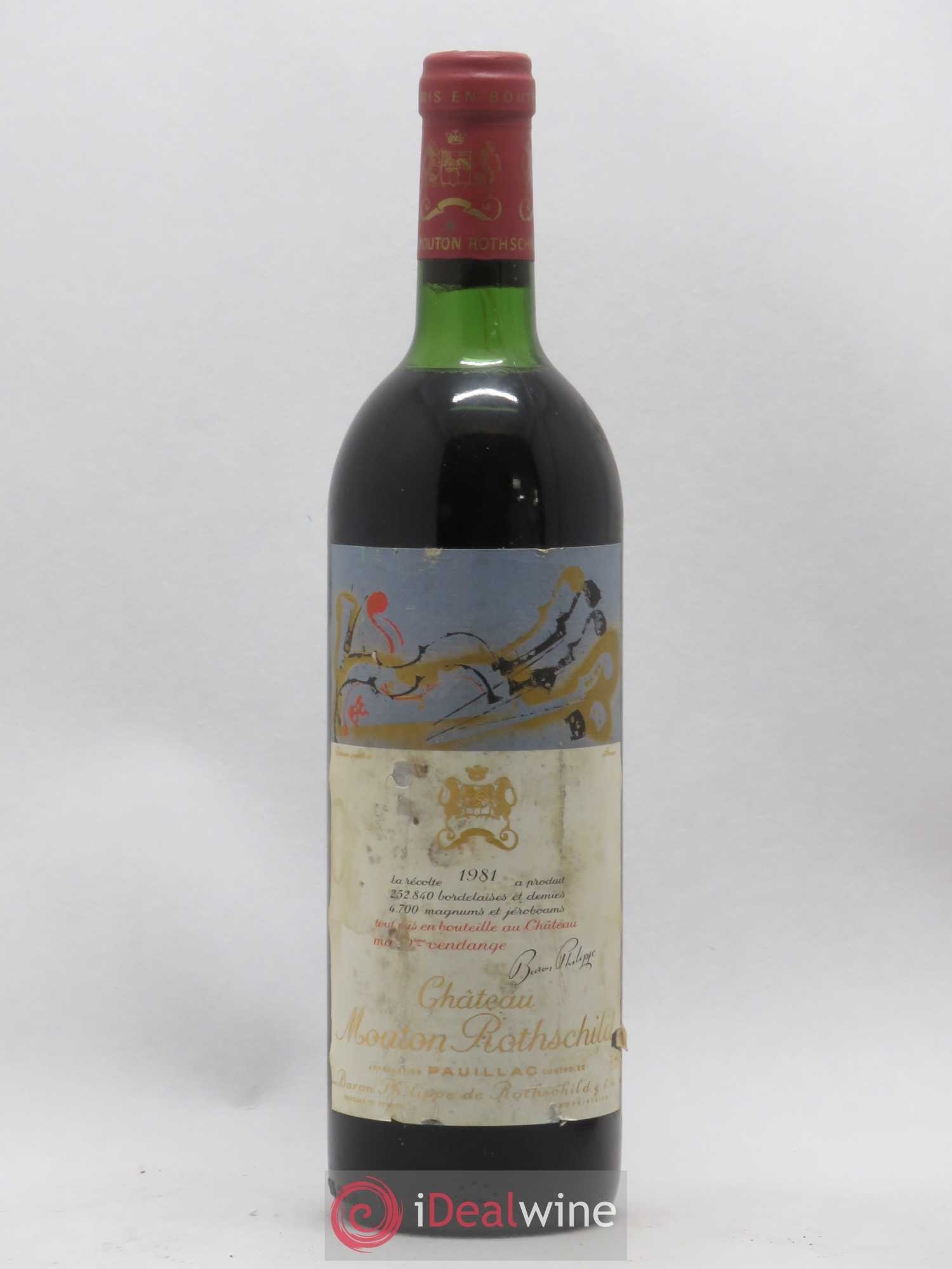 Château Mouton Rothschild 1er Grand Cru Classé 1981 - Lot de 1 bouteille - 0