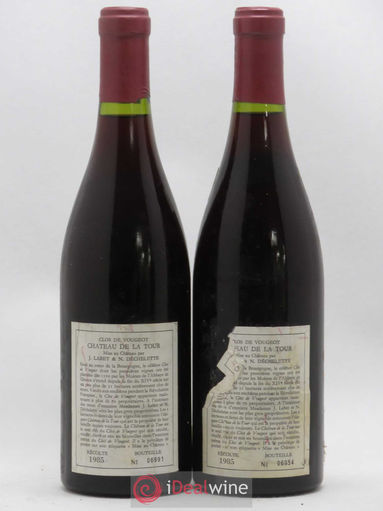 Clos de Vougeot Grand Cru Château de La Tour 1985 - Lot de 2 bouteilles - 1