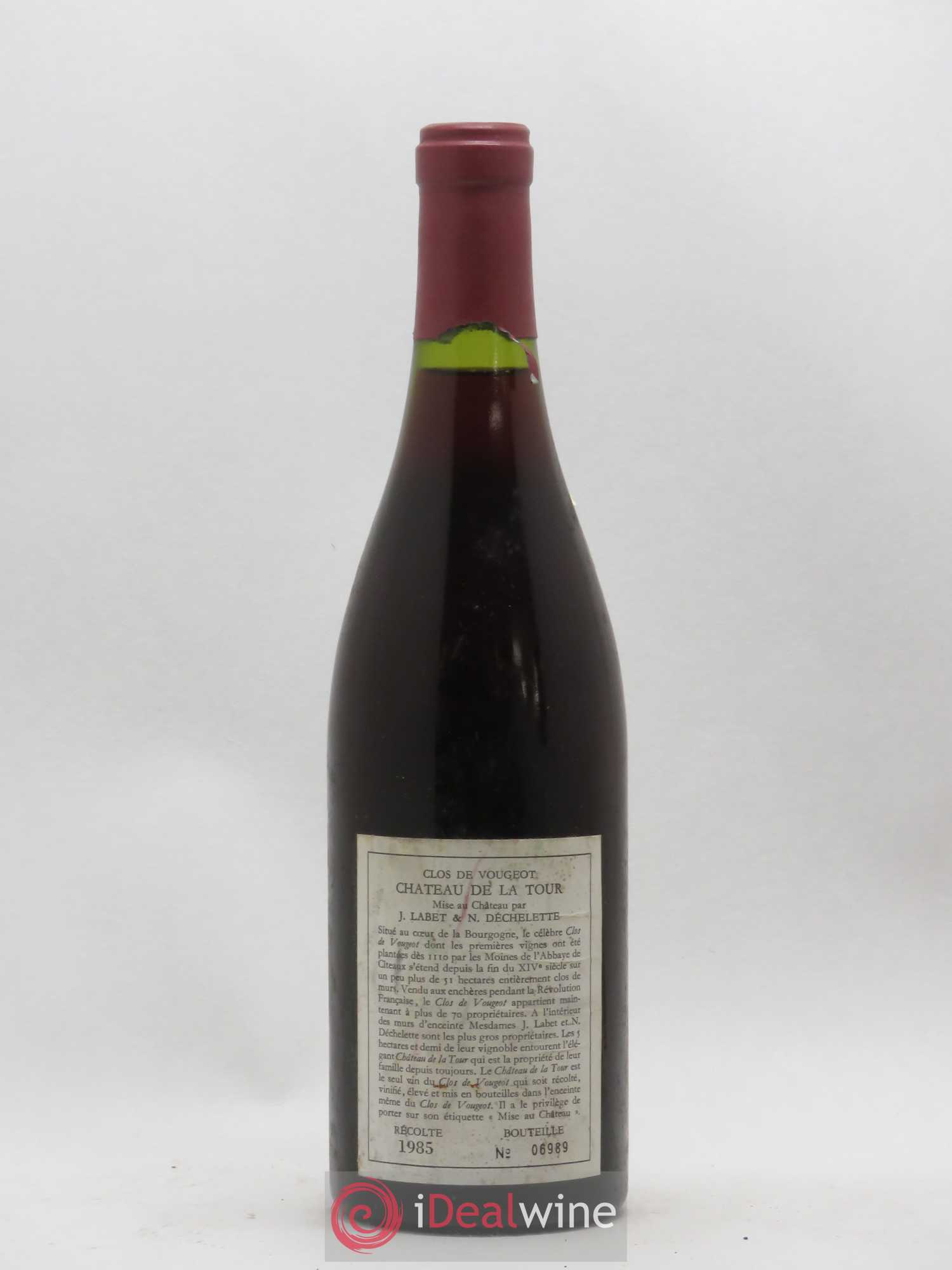 Clos de Vougeot Grand Cru Château de La Tour 1985 - Lot de 1 bouteille - 1