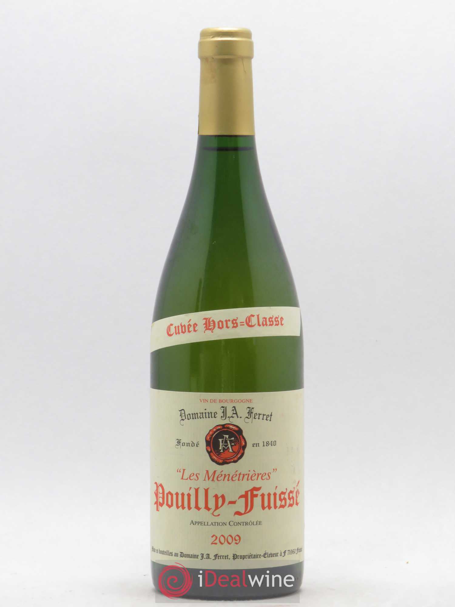 Pouilly-Fuissé 1er Cru Hors Classe Les Ménétrières J.A. Ferret (Domaine) 2009 - Lot de 1 bouteille - 0