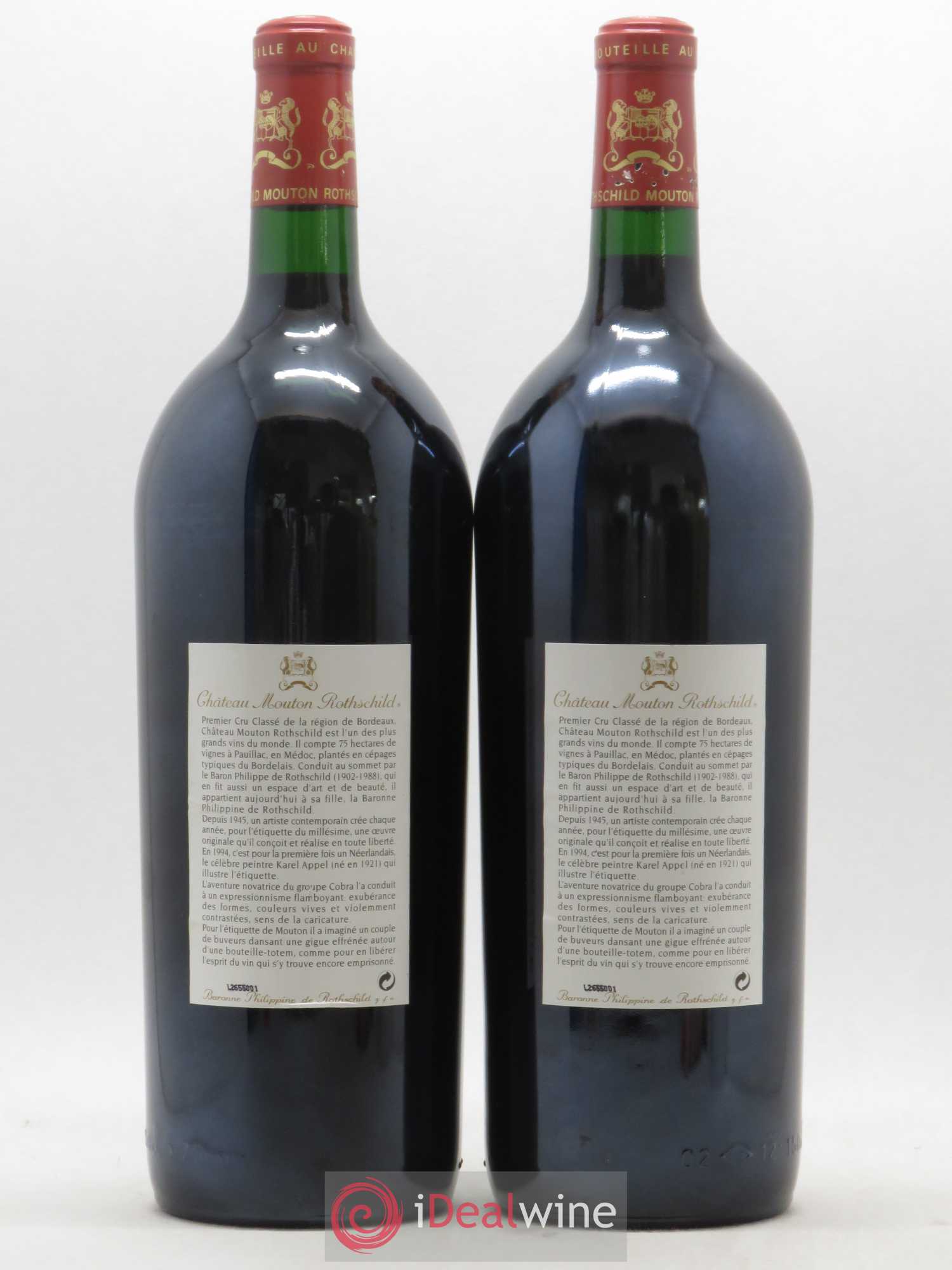 Château Mouton Rothschild 1er Grand Cru Classé 1994 - Lot de 2 magnums - 1