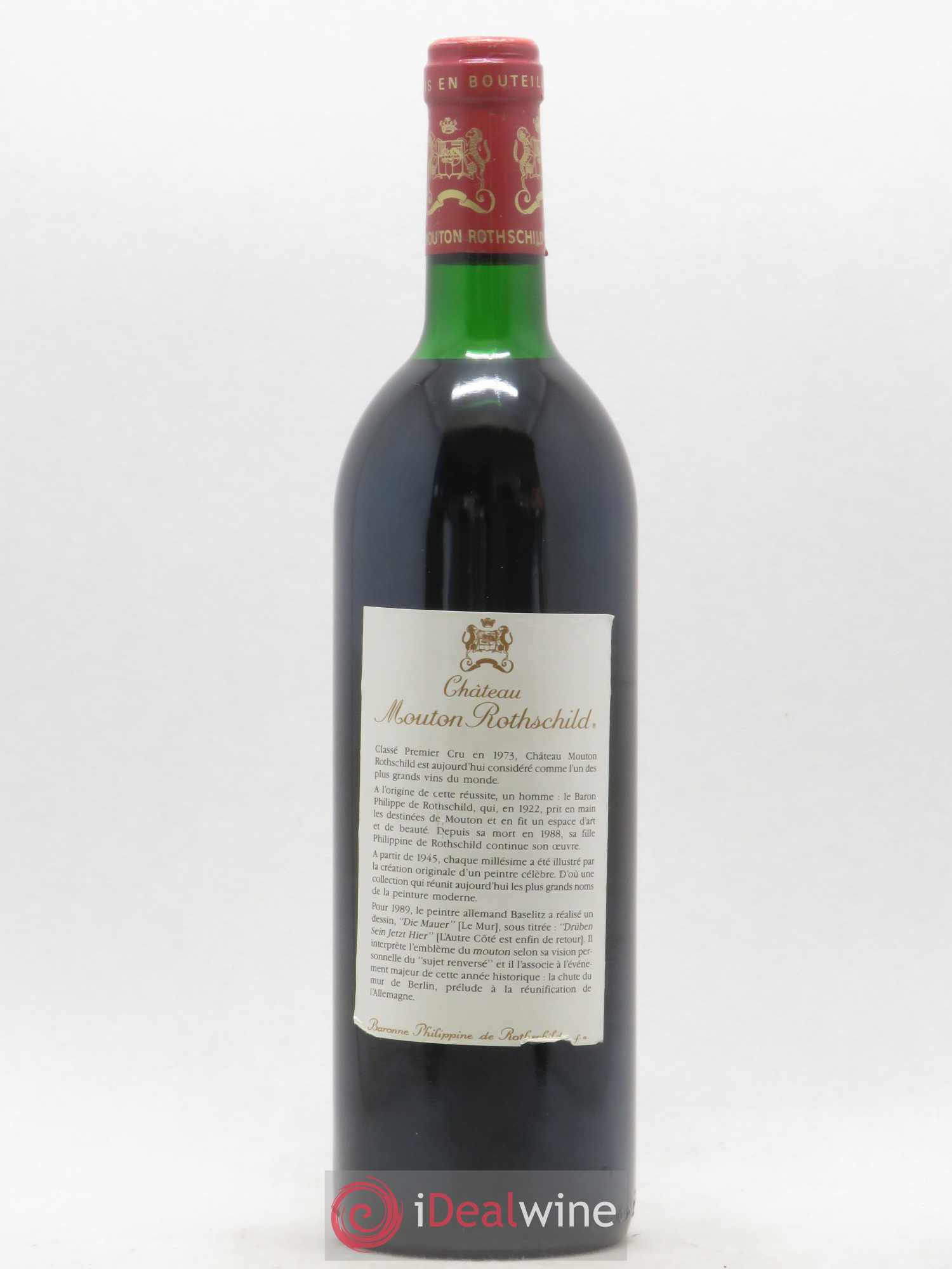 Château Mouton Rothschild 1er Grand Cru Classé 1989 - Lot de 1 bouteille - 1