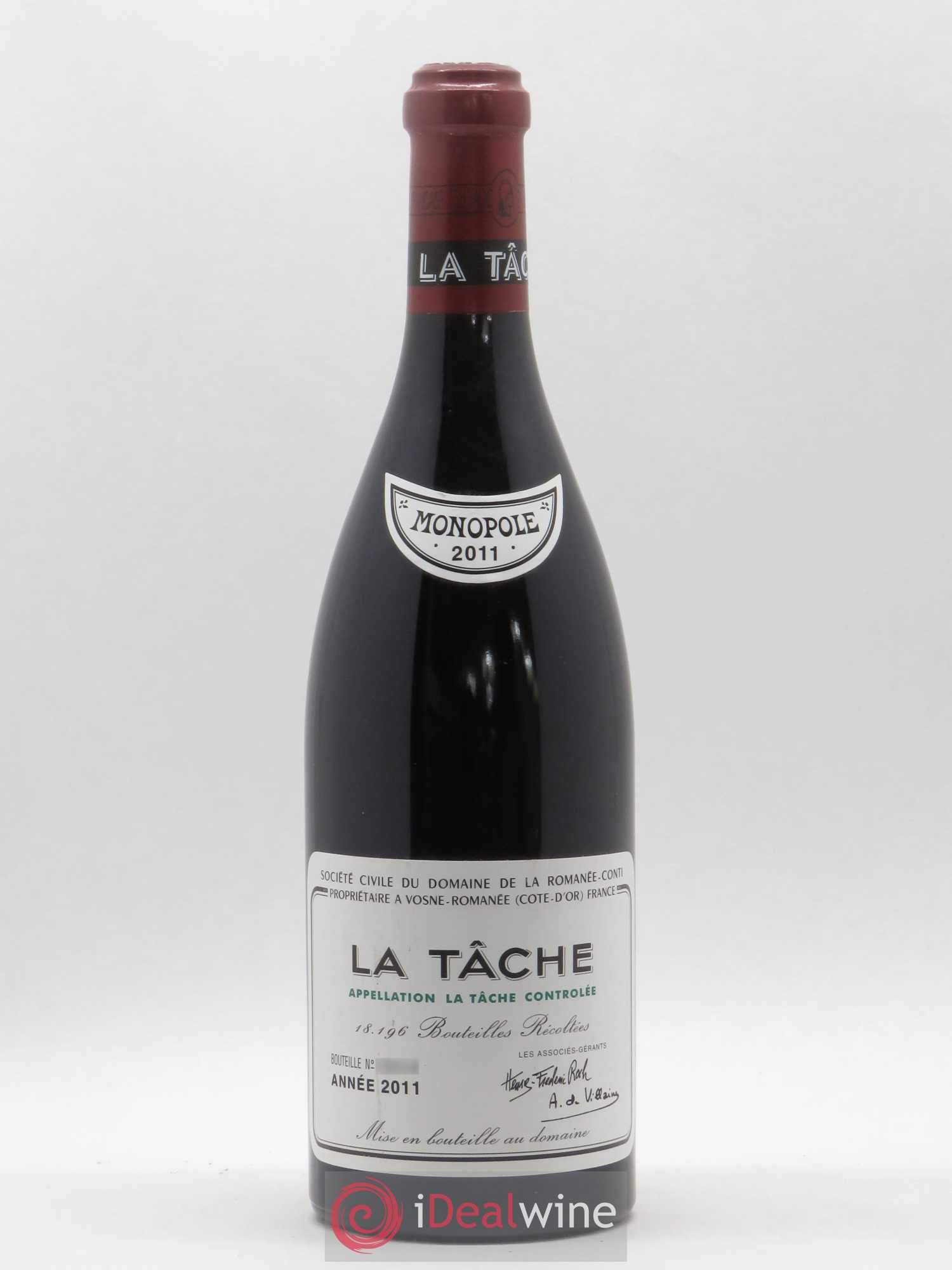 La Tâche Grand Cru Domaine de la Romanée-Conti 2011 - Lot de 1 bouteille - 0
