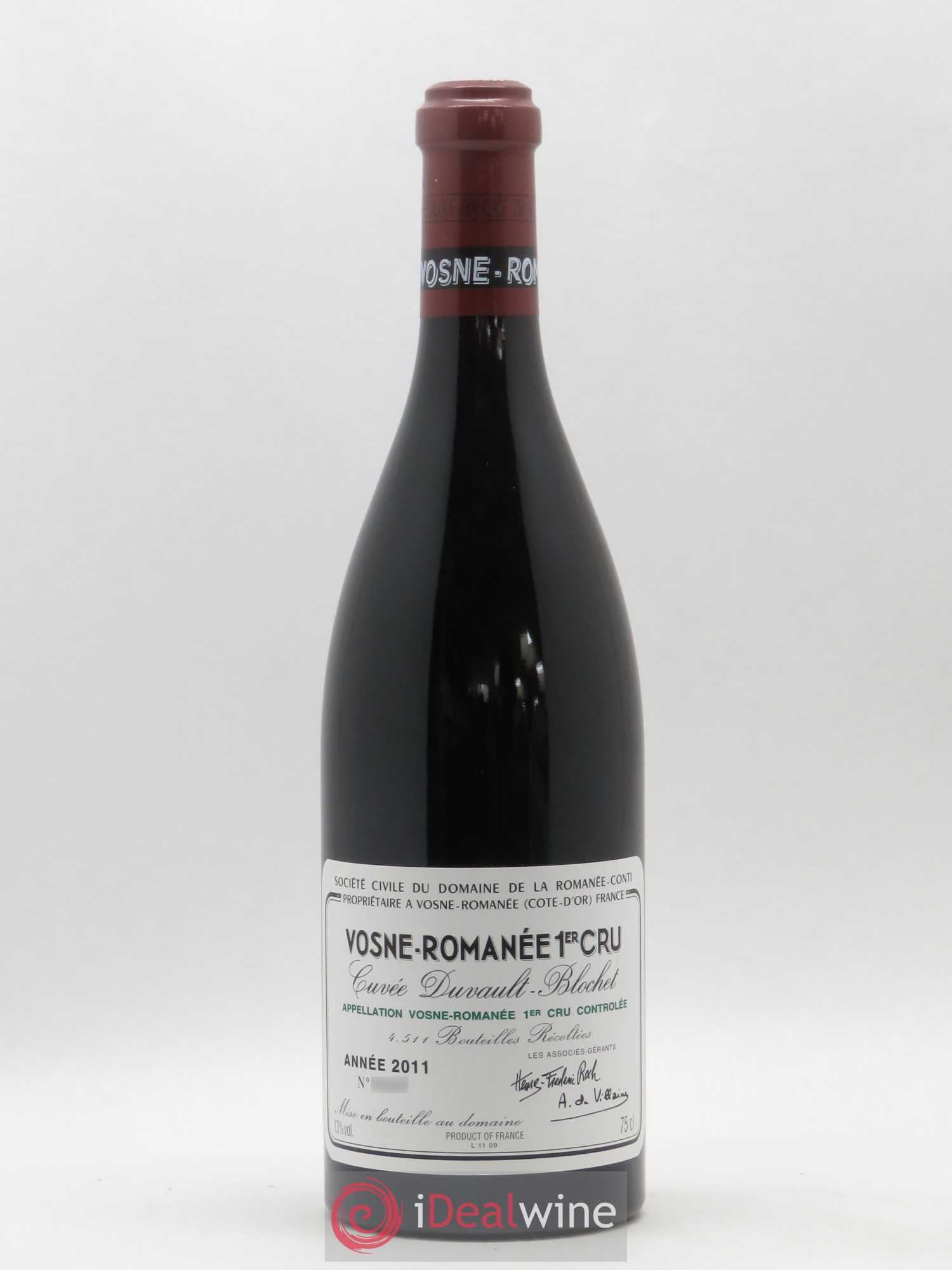 Vosne-Romanée 1er Cru Cuvée Duvault Blochet Domaine de la Romanée-Conti 2011 - Lot de 1 bouteille - 0