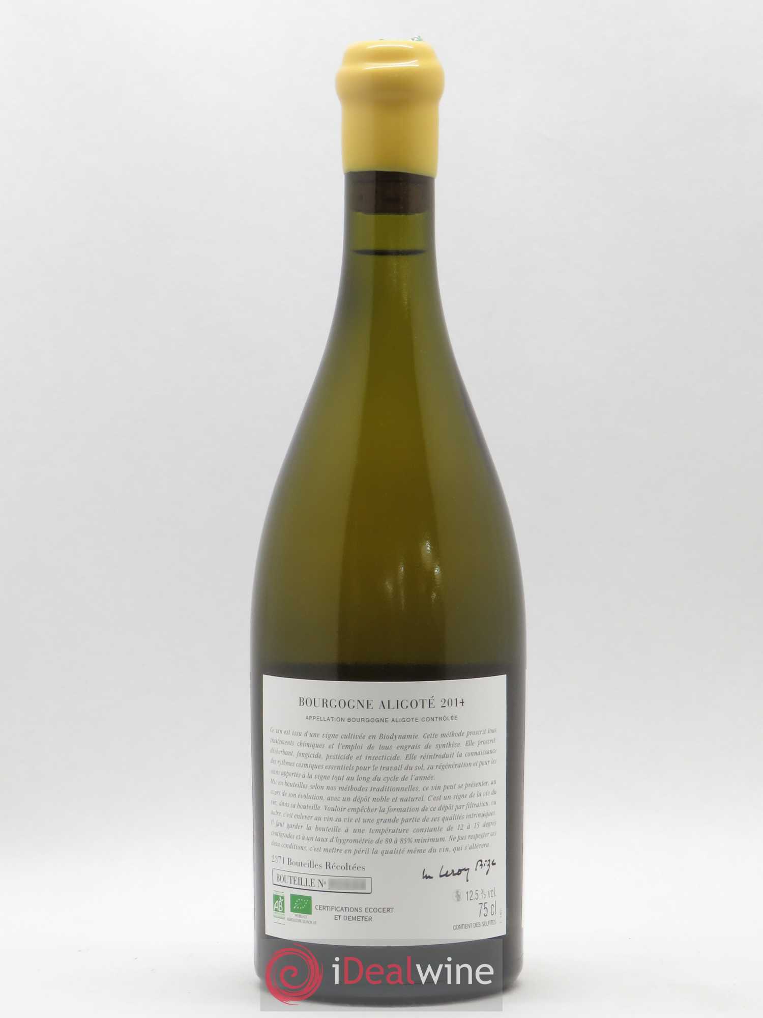 Bourgogne Aligoté Sous Chatelet d'Auvenay (Domaine) 2014 - Lot de 1 bouteille - 1