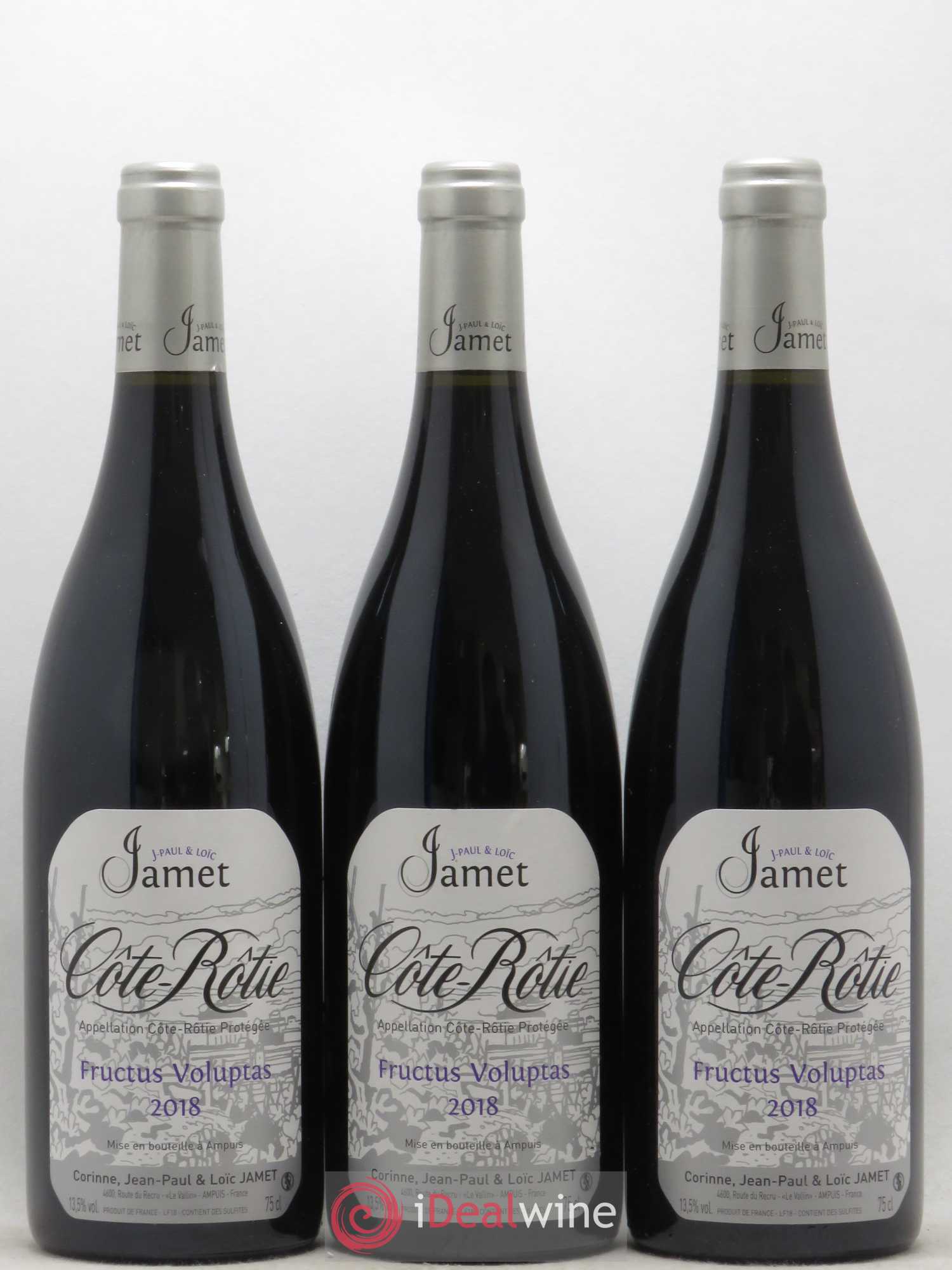 Côte-Rôtie Fructus Voluptas Jamet (Domaine) 2018 - Lot de 3 bouteilles - 0