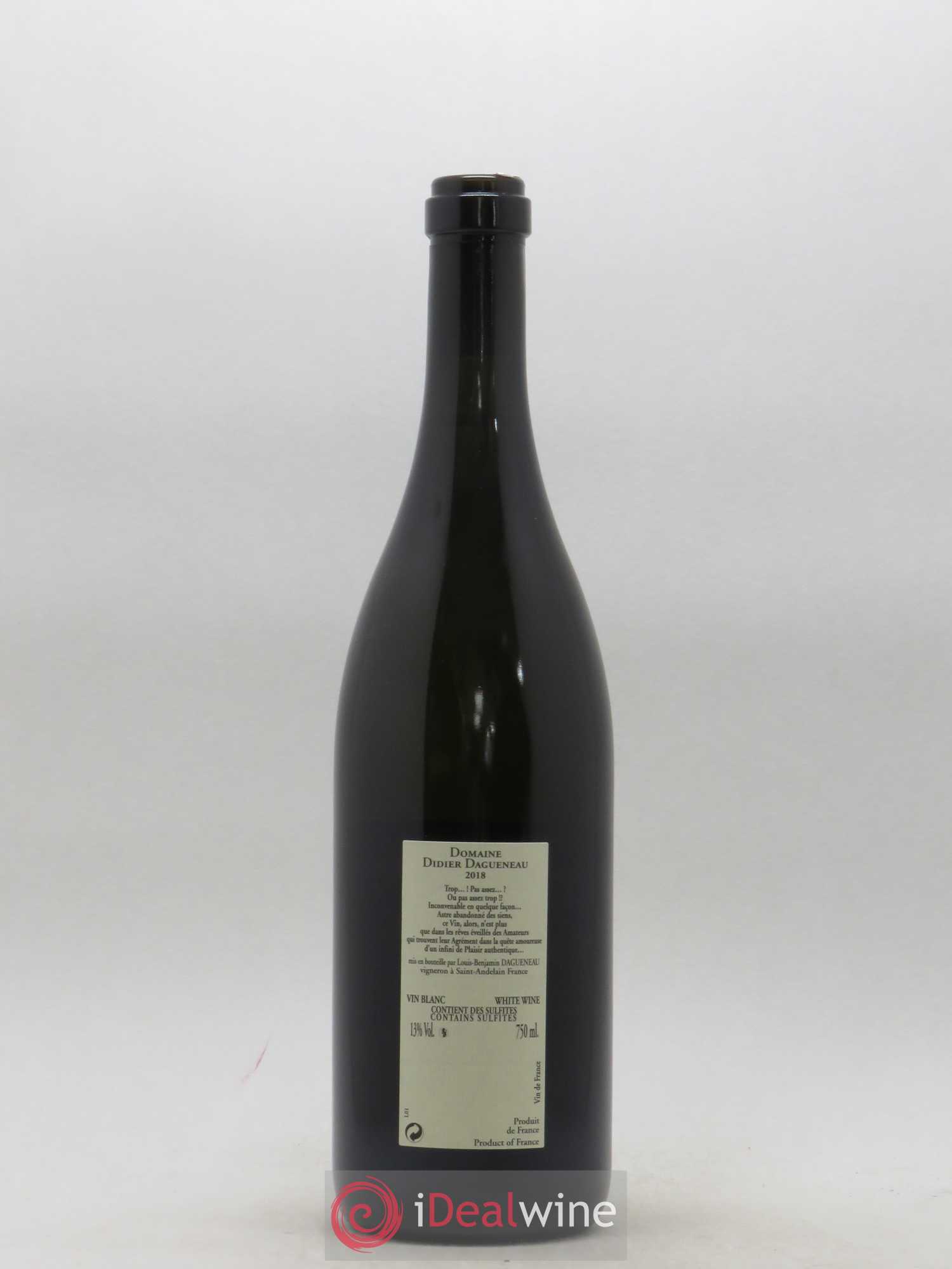 Pouilly-Fumé Blanc Fumé de Pouilly Dagueneau (Domaine Didier - Louis-Benjamin) blanc etc...  2018 - Lot de 1 bouteille - 1