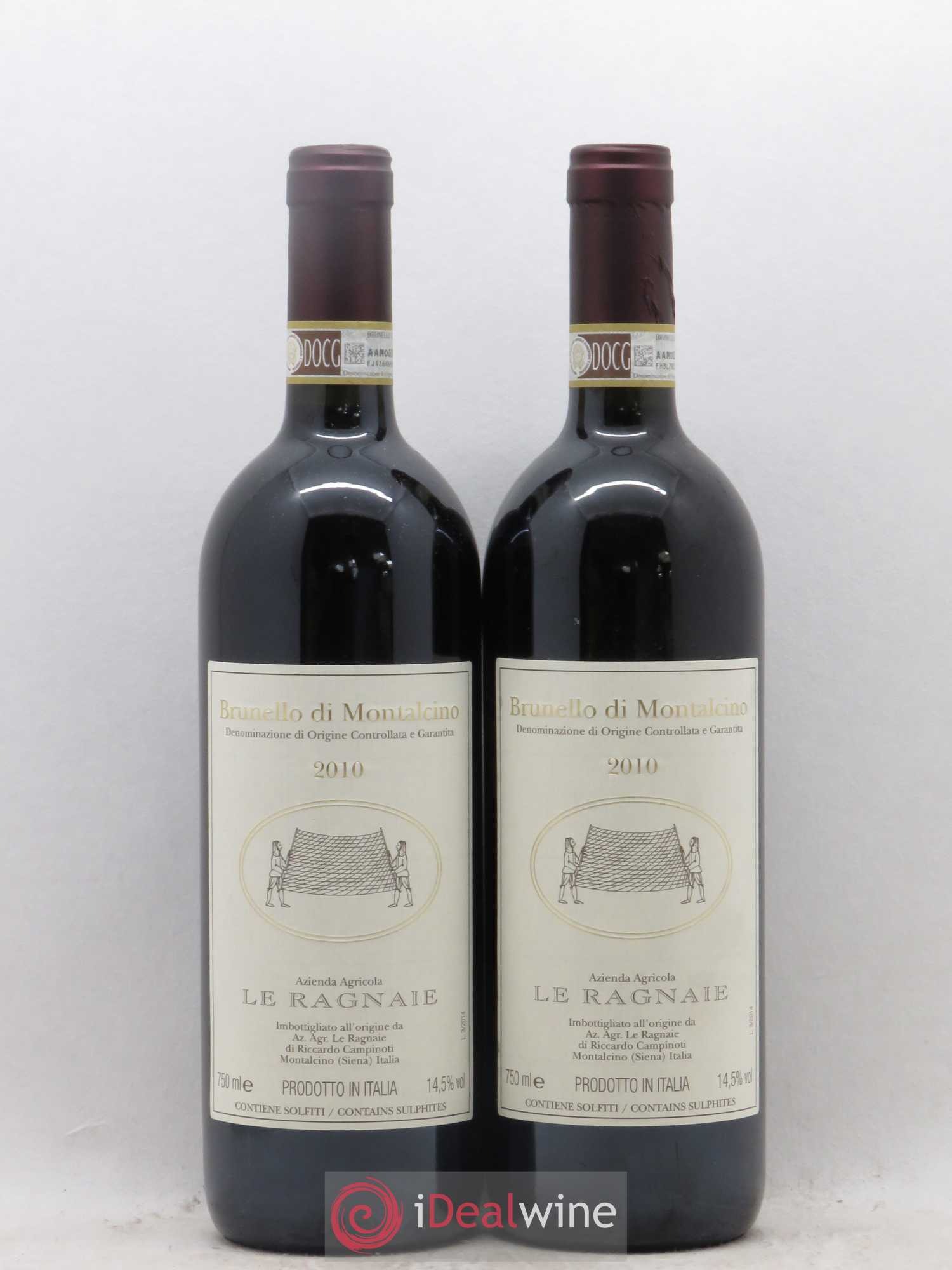 Brunello di Montalcino La Ragnaie Ricardo Campinoti (sans prix de réserve) 2010 - Lot de 2 bouteilles - 0