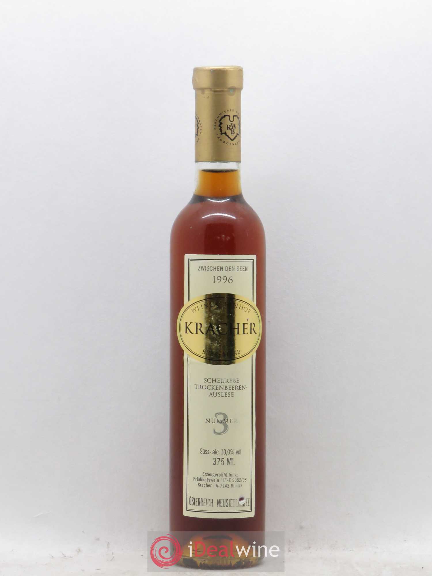 Autriche Kracher Neusieldersee Trockenbeerenauslese Nummer 3 Scheurebe 1996 - Posten von 1 Demi-Flasche - 0