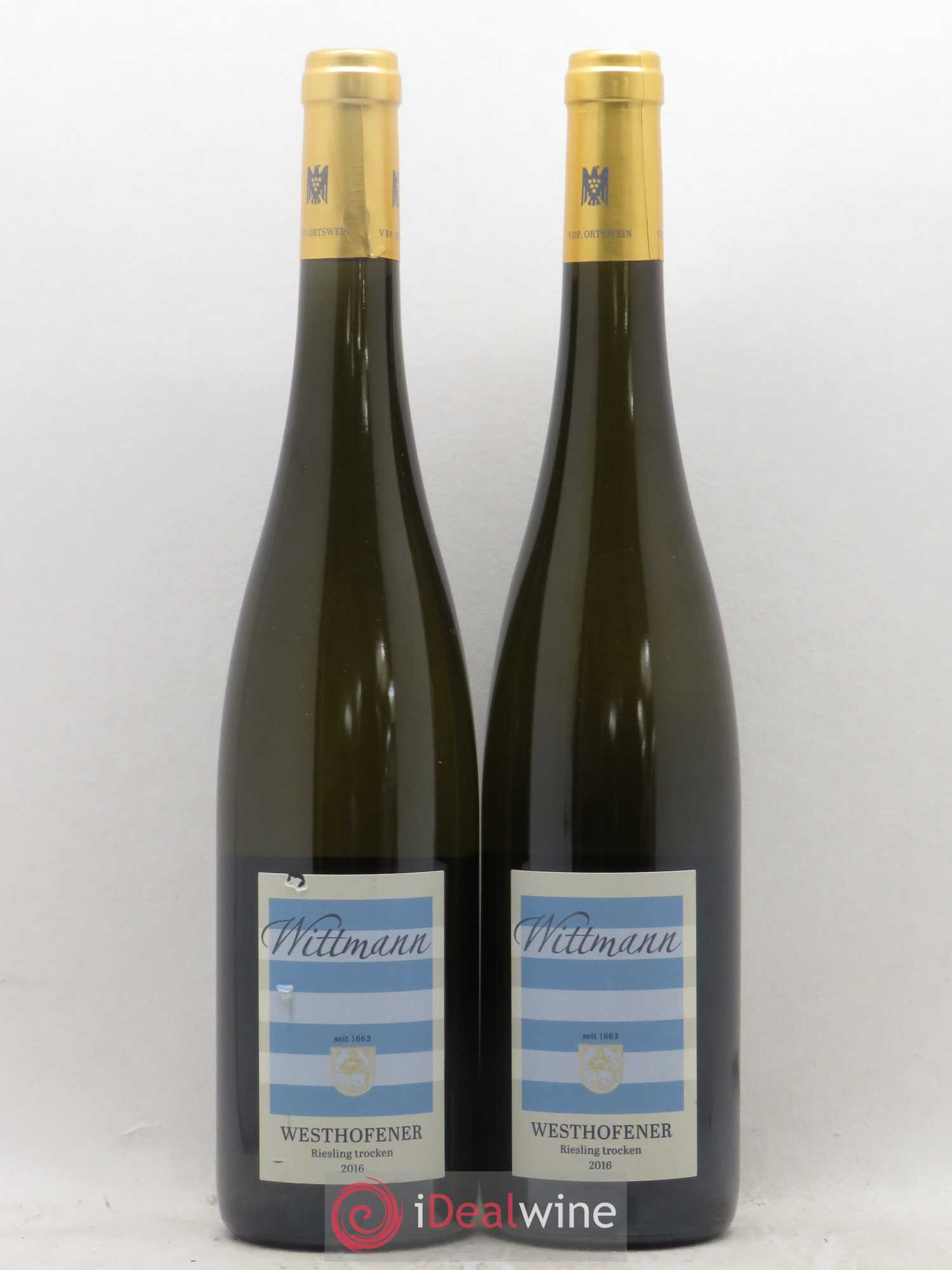 Allemagne Rheinhessen Witmann Westhofener Riesling Trocken (sans prix de réserve) 2016 - Posten von 2 Flaschen - 0