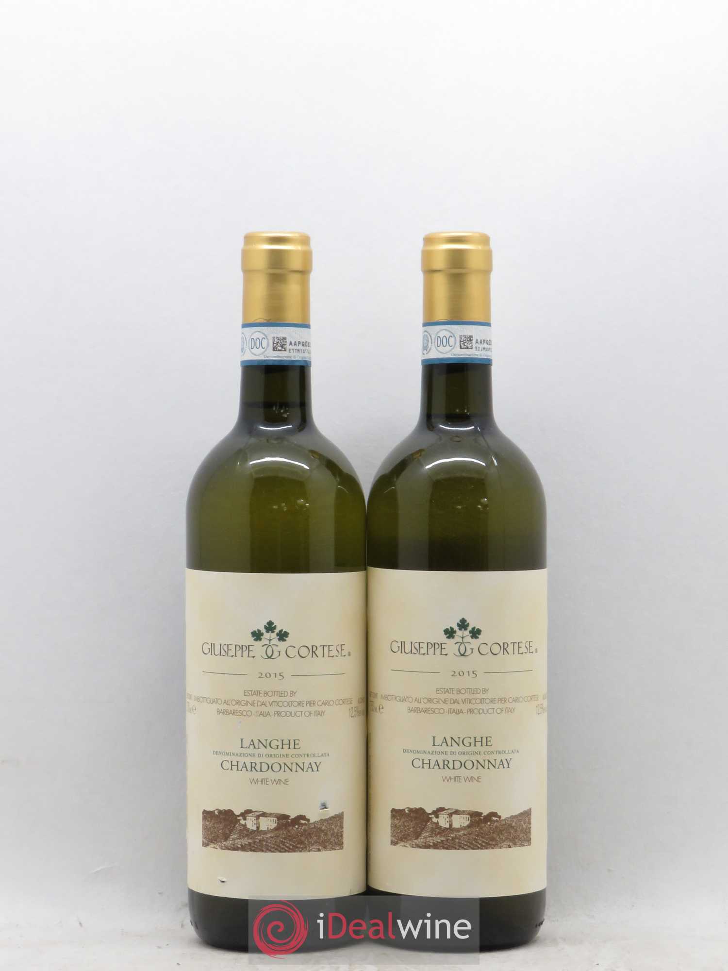 Langhe Bianco Chardonnay Giuseppe Cortese (sans prix de réserve) 2015 - Posten von 2 Flaschen - 0