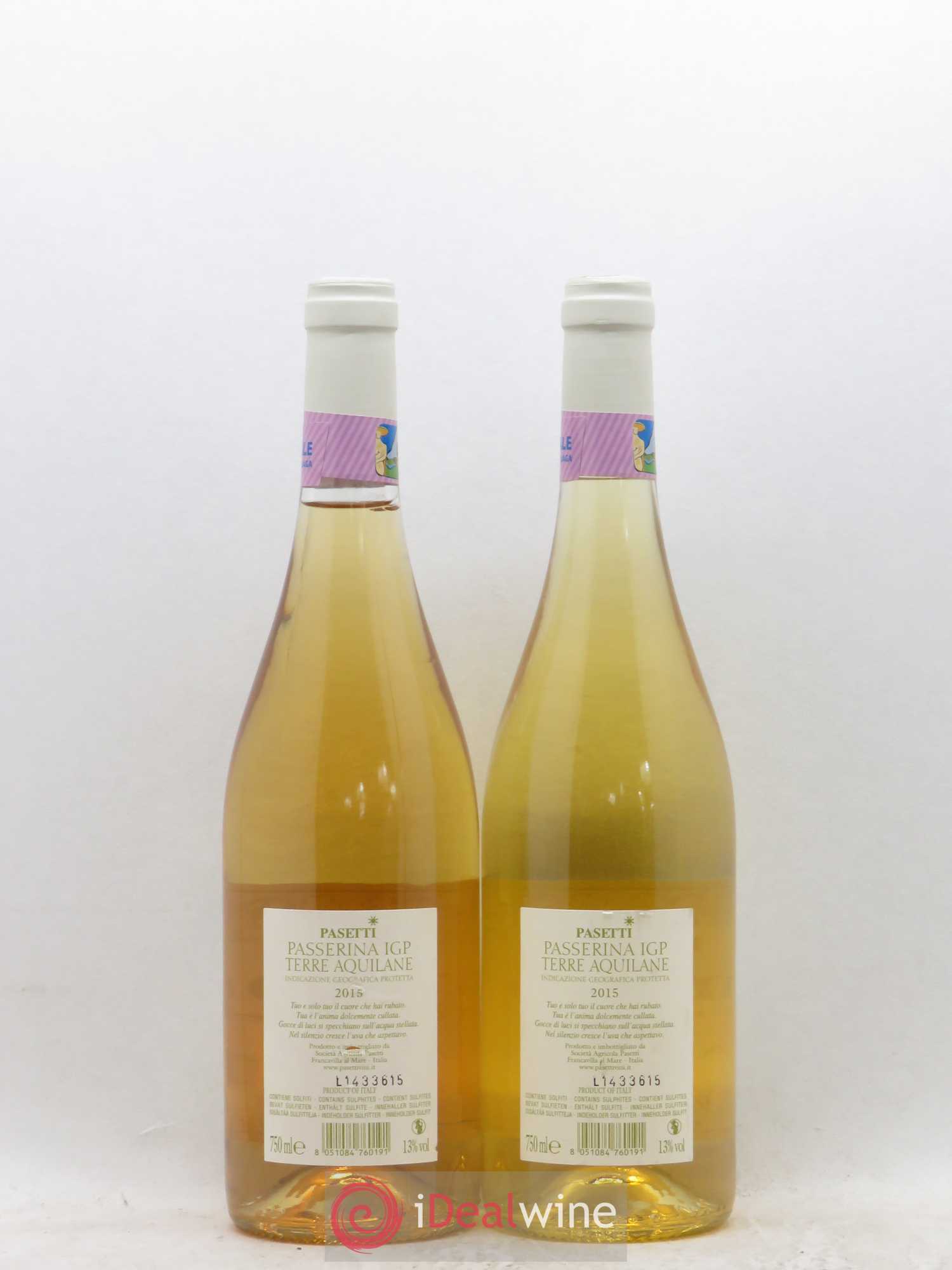Italie IGP Terre Aquilane Testarossa Passerina (sans prix de réserve) 2015 - Posten von 2 Flaschen - 1