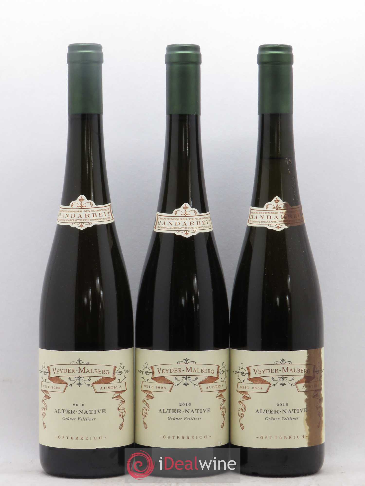Autriche Veyder Malberg Alter-Native Gruner Veltliner (sans prix de réserve) 2016 - Posten von 3 Flaschen - 0