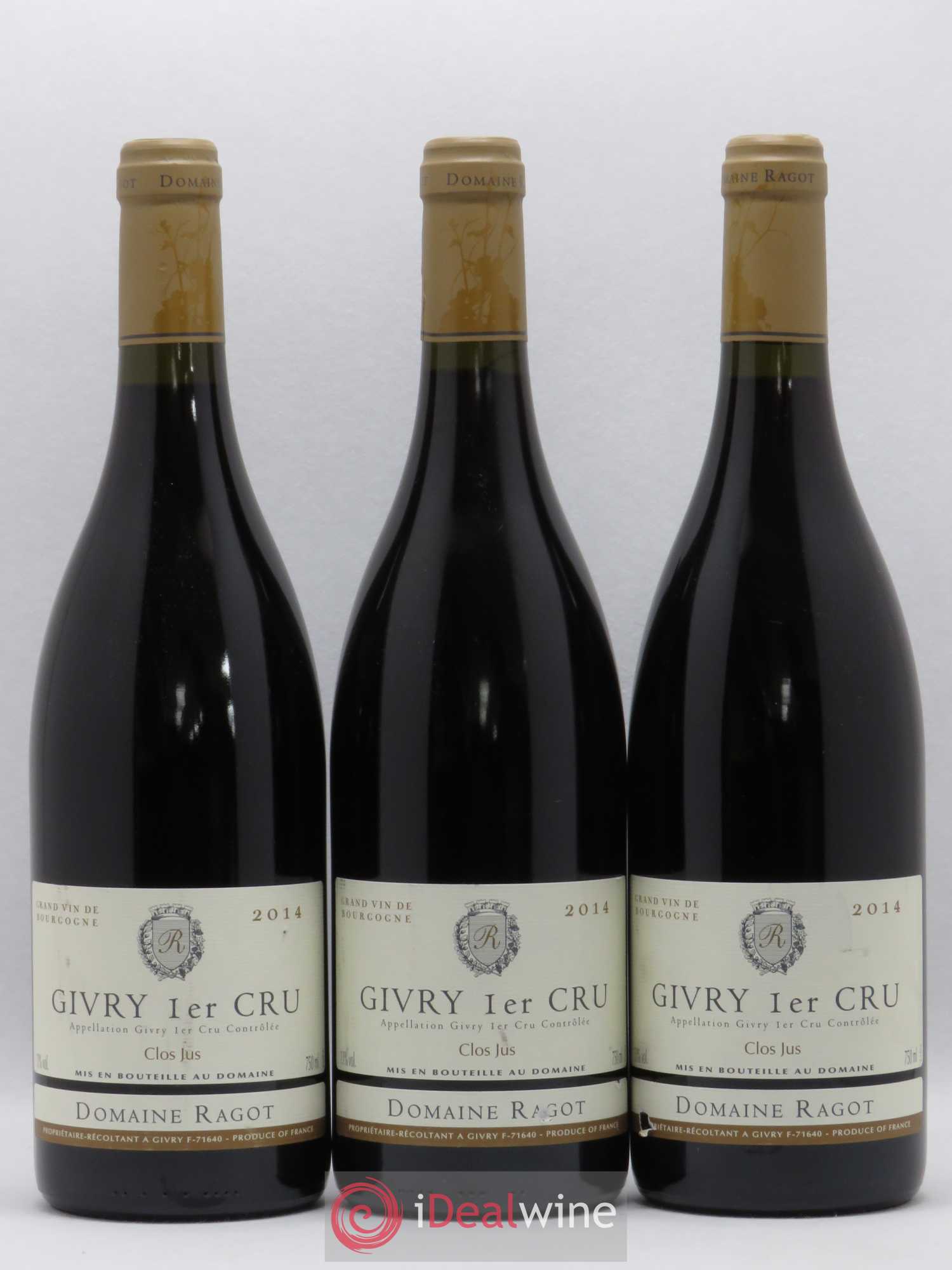 Givry 1er Cru Clos Jus Ragot (Domaine) (sans prix de réserve) 2014 - Lot de 3 bouteilles - 0