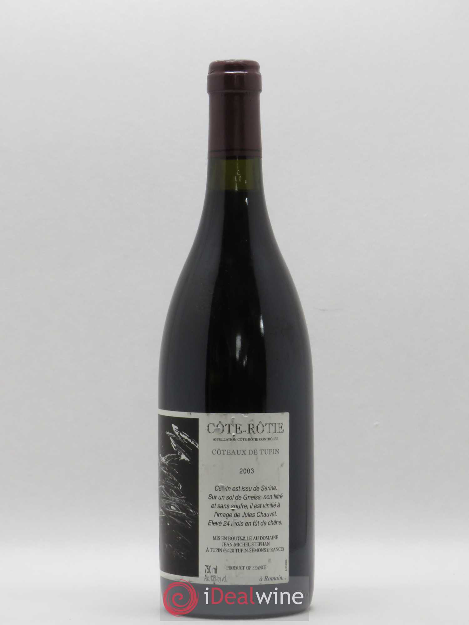 Côte-Rôtie Coteaux de Tupin Jean-Michel Stephan  (sans prix de réserve) 2003 - Lot de 1 bouteille - 1