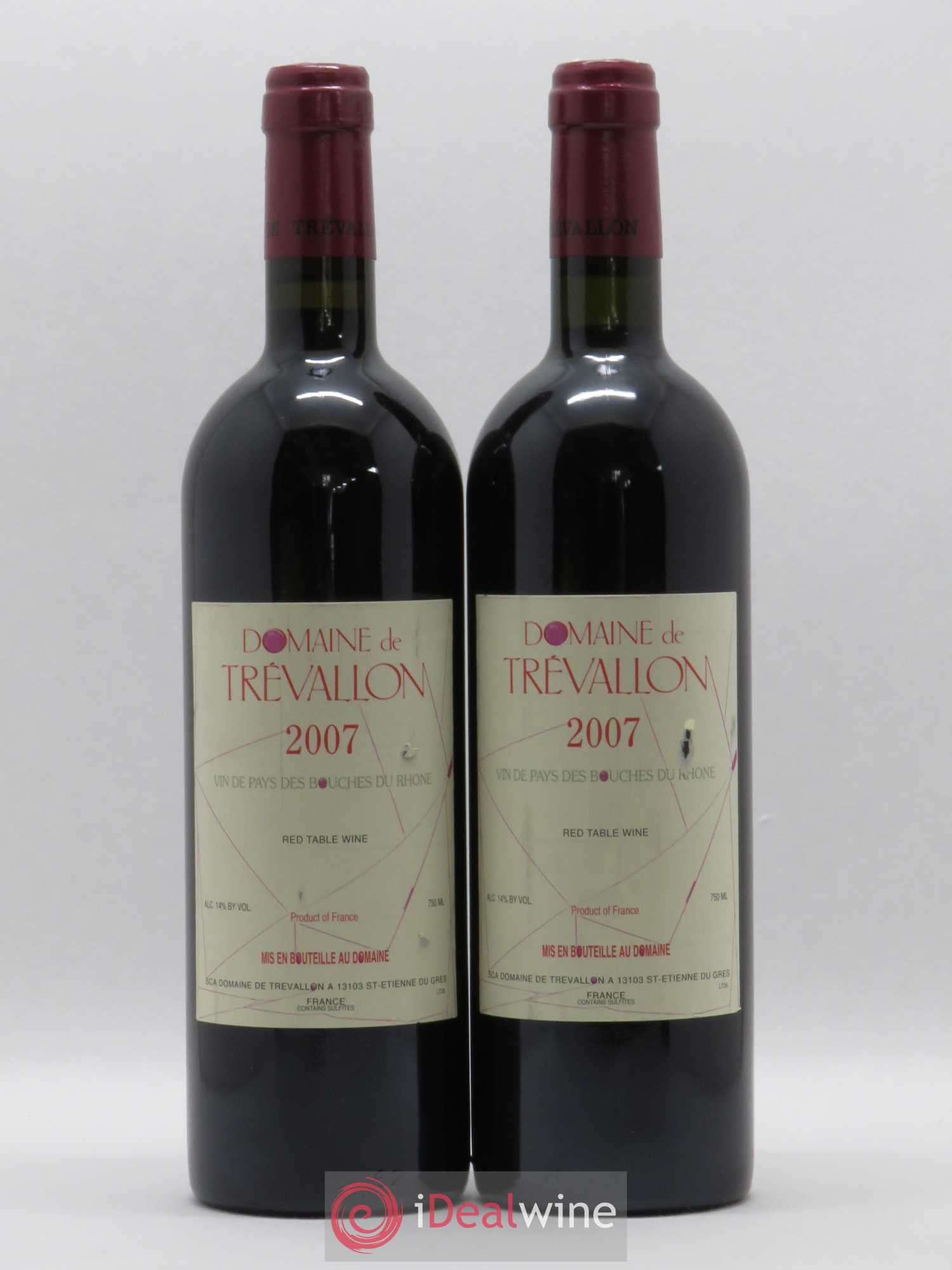 VDP Bouches du Rhône Trévallon (Domaine de) Eloi Dürrbach (sans prix de réserve) 2007 - Lot de 2 bouteilles - 0