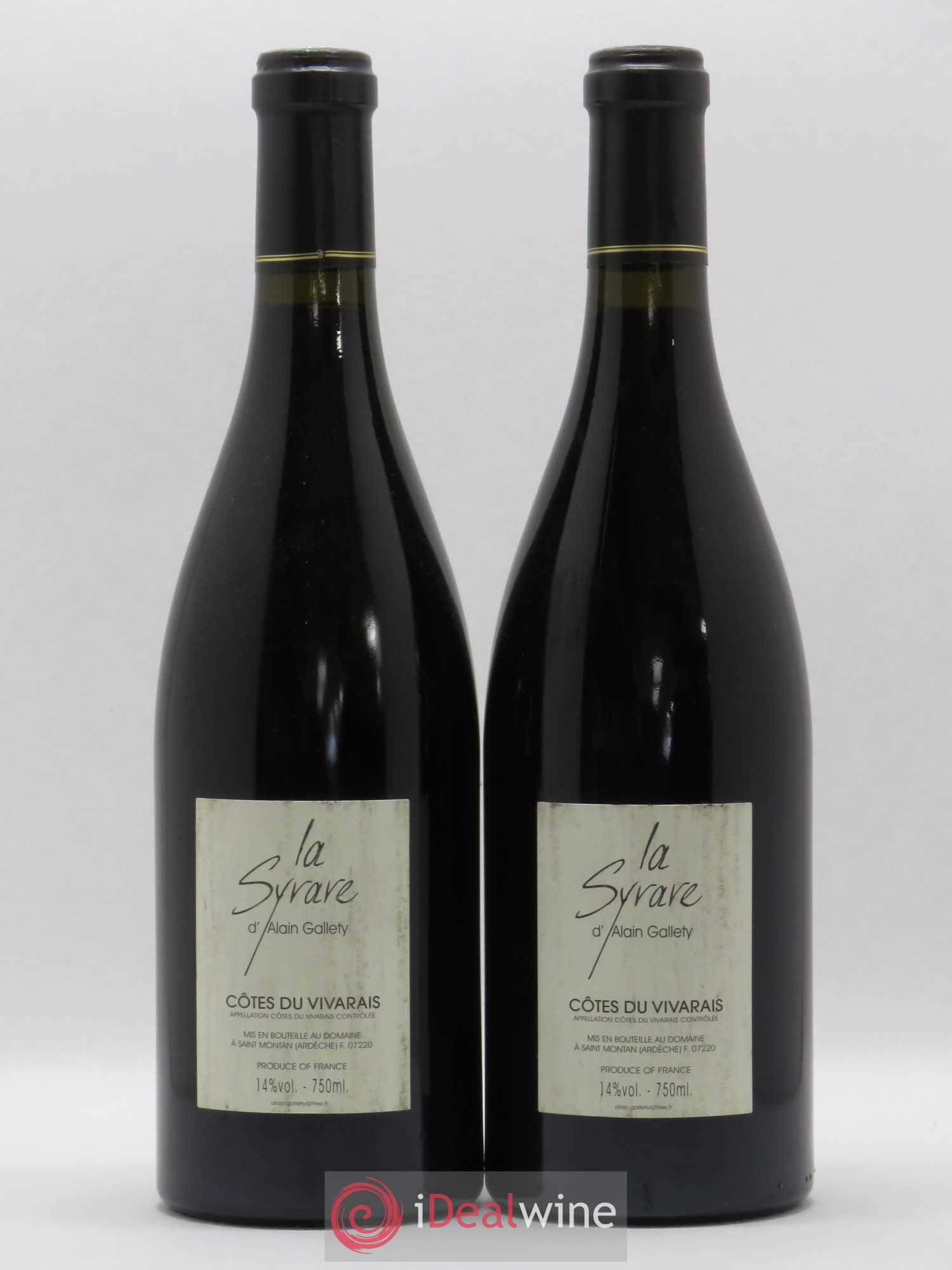 Côtes du Vivarais La Syrare Gallety (Domaine) 2003 - Lot de 2 bouteilles - 1