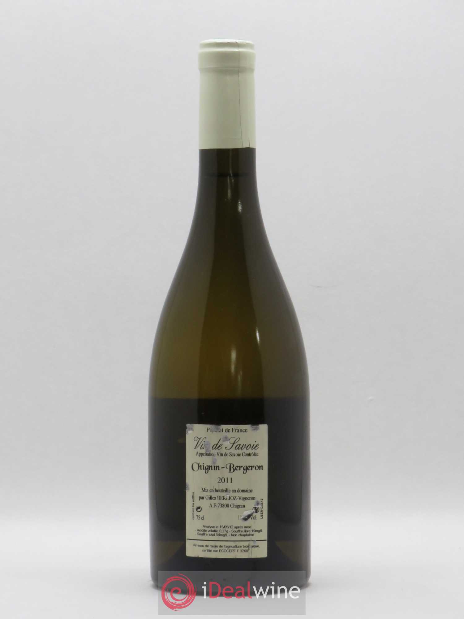 Vin de Savoie Chignin-Bergeron Gilles Berlioz (sans prix de réserve) 2011 - Posten von 1 Flasche - 1