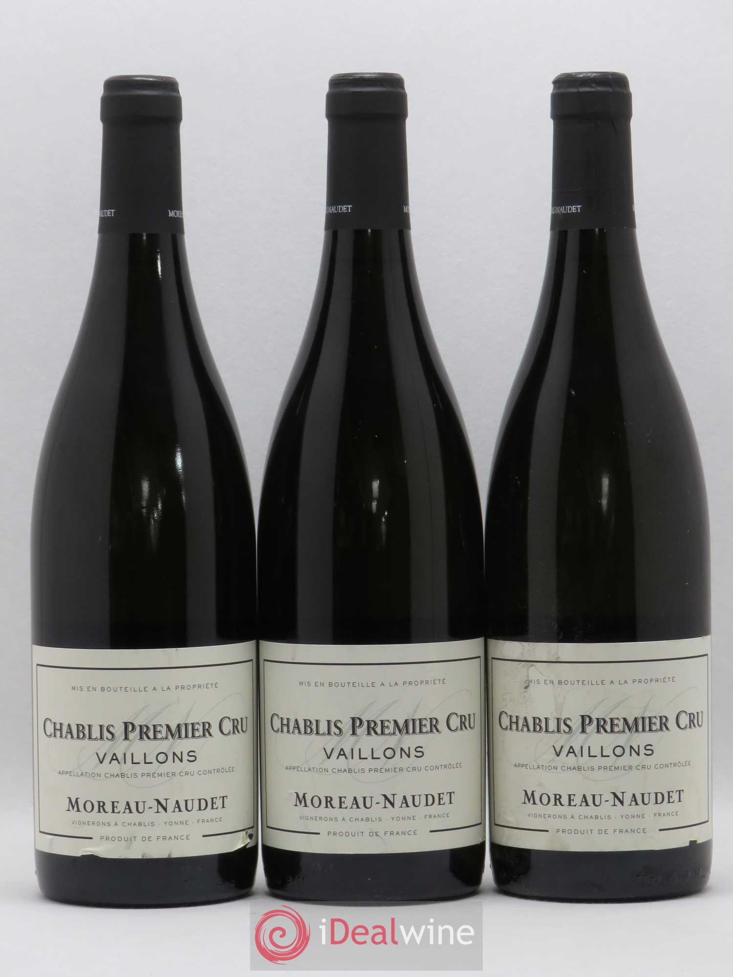 Chablis 1er Cru Vaillons Moreau Naudet (sans prix de réserve) 2015 - Posten von 3 Flaschen - 0