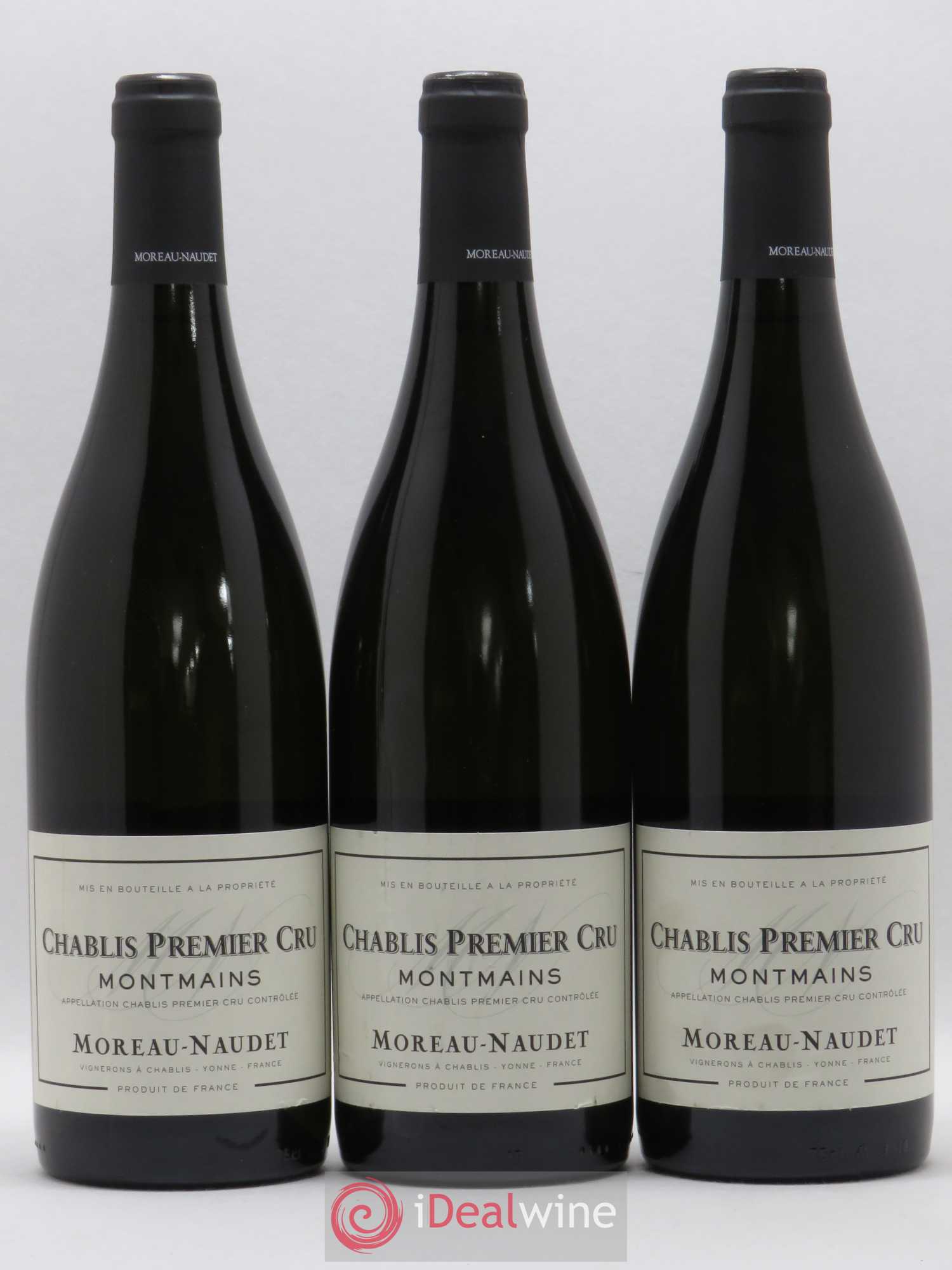 Chablis 1er Cru Montmains Moreau Naudet (sans prix de réserve) 2015 - Posten von 3 Flaschen - 0
